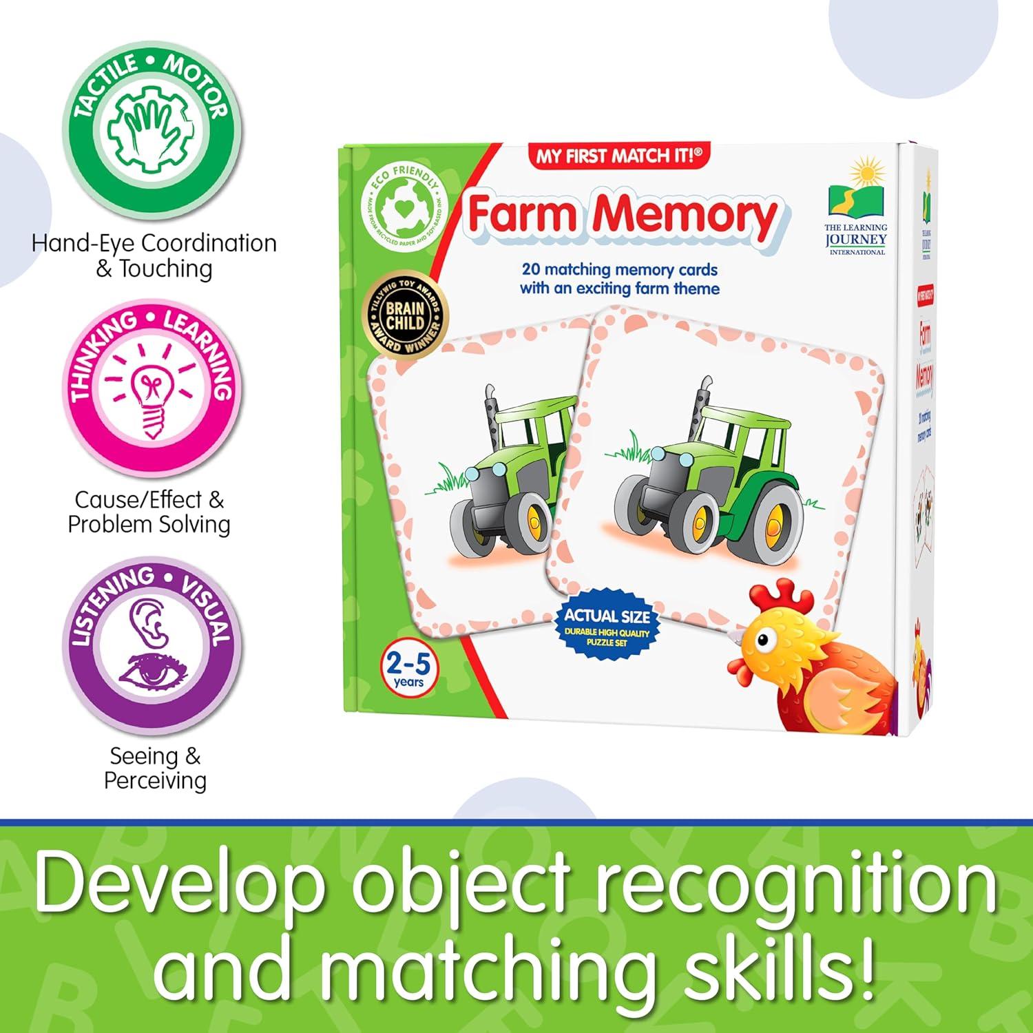 Juego de Memoria Granja Learning Journey 20 Tarjetas 2+ Años