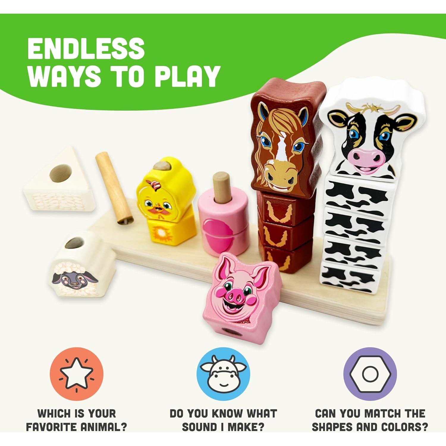 Apilador de Granja Sun Company - Juguete Educativo de Madera