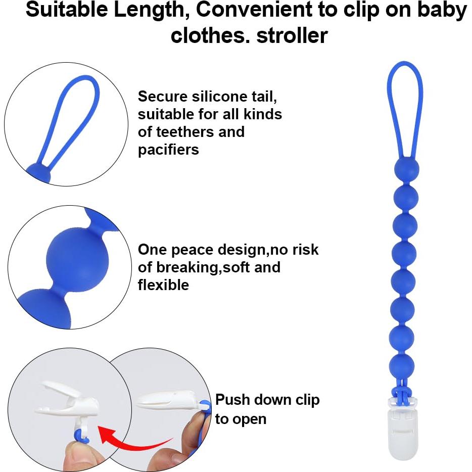Mordedor de Silicona Azul AmazingM con Clip para Chupete