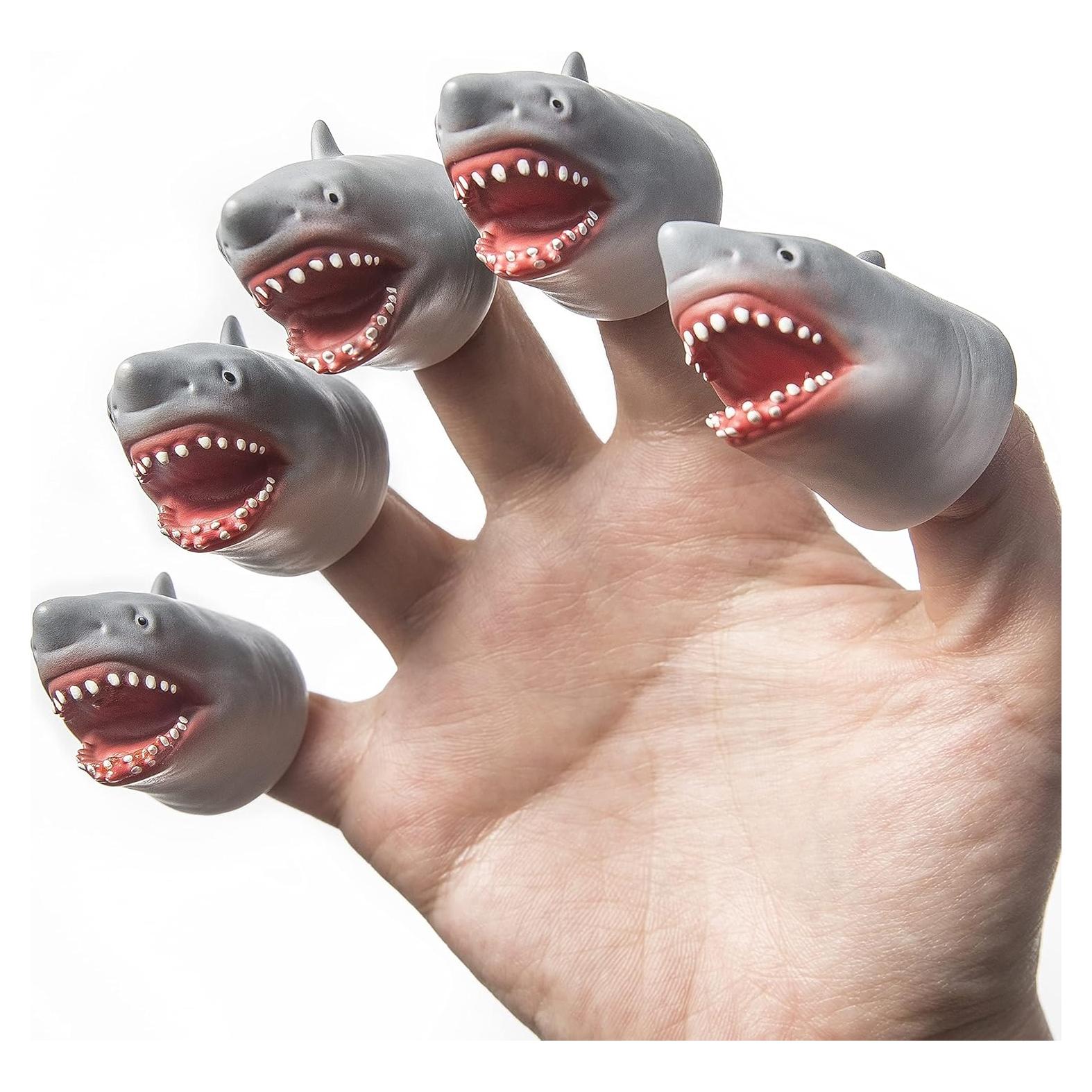 Conjunto de Marionetas de Dedos AQKILO Tiburón 5 Piezas