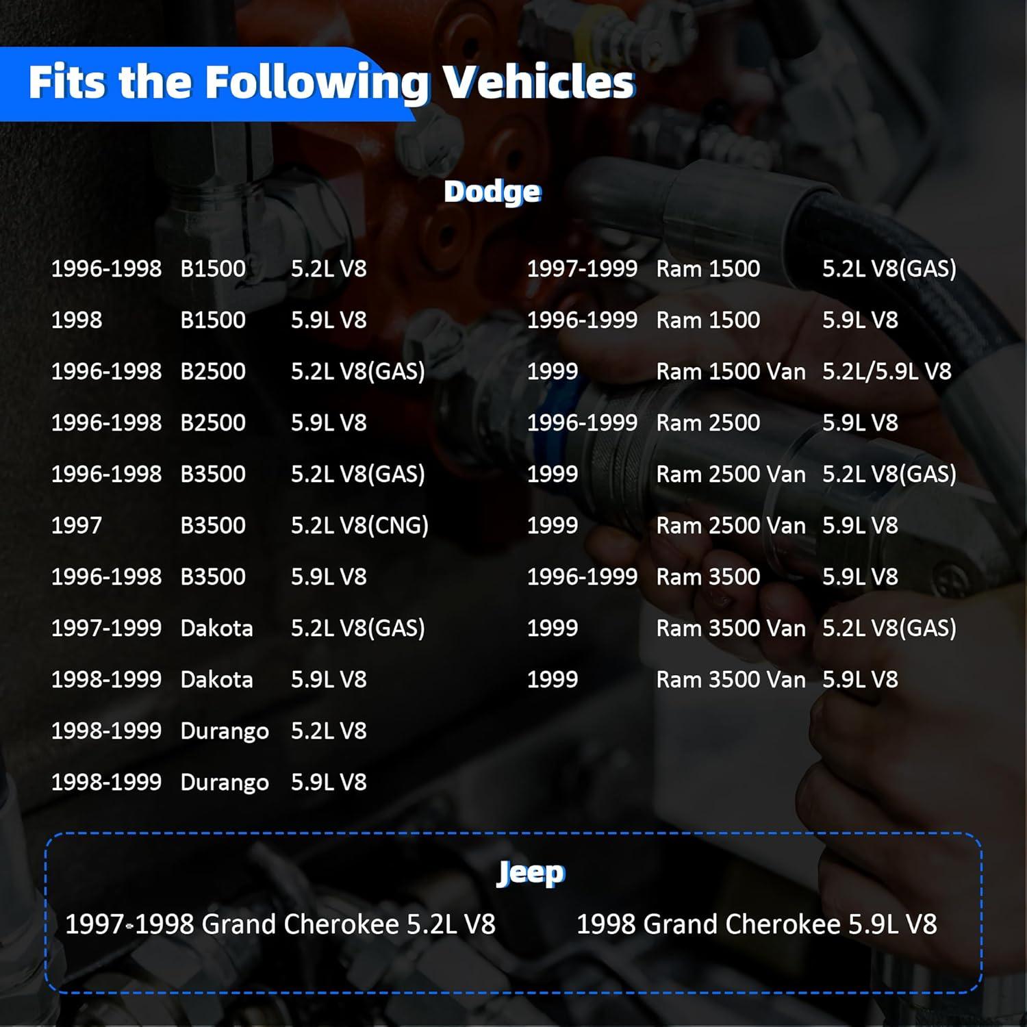 Inyectores de Combustible E-Shin 8PCS para Dodge y Jeep V8