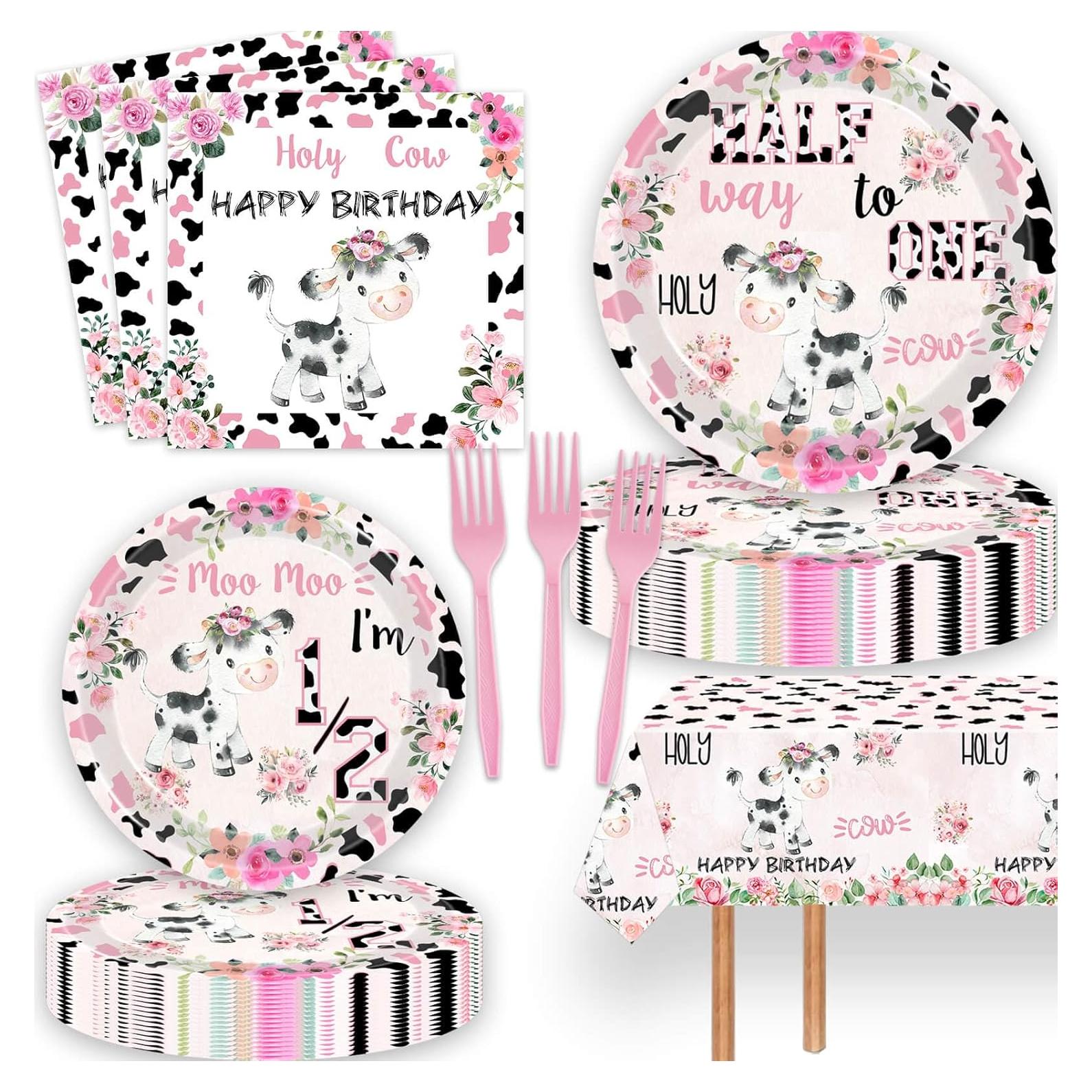 Set de Fiesta Sagrada Vaca 51 Pcs - Mantel, Platos y Utensilios