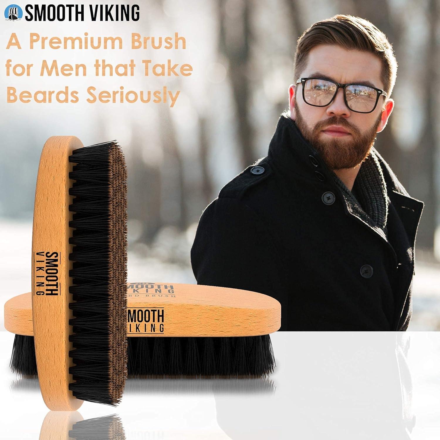 Juego de Cepillo para Barba Smooth Viking - Cerdas de Jabalí