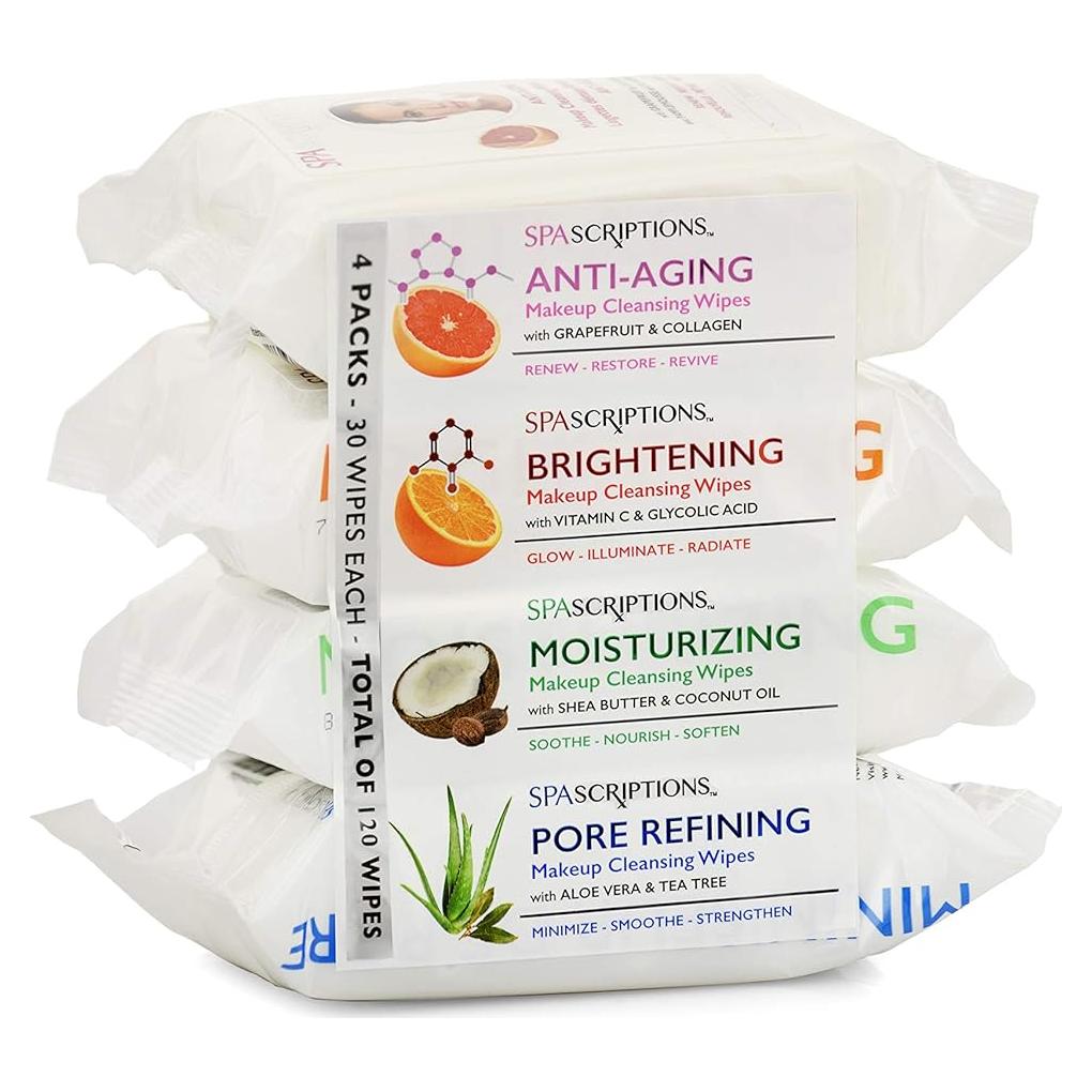Toallitas Limpiadoras Spascriptions 4 en 1 Hidratantes 120 Ct