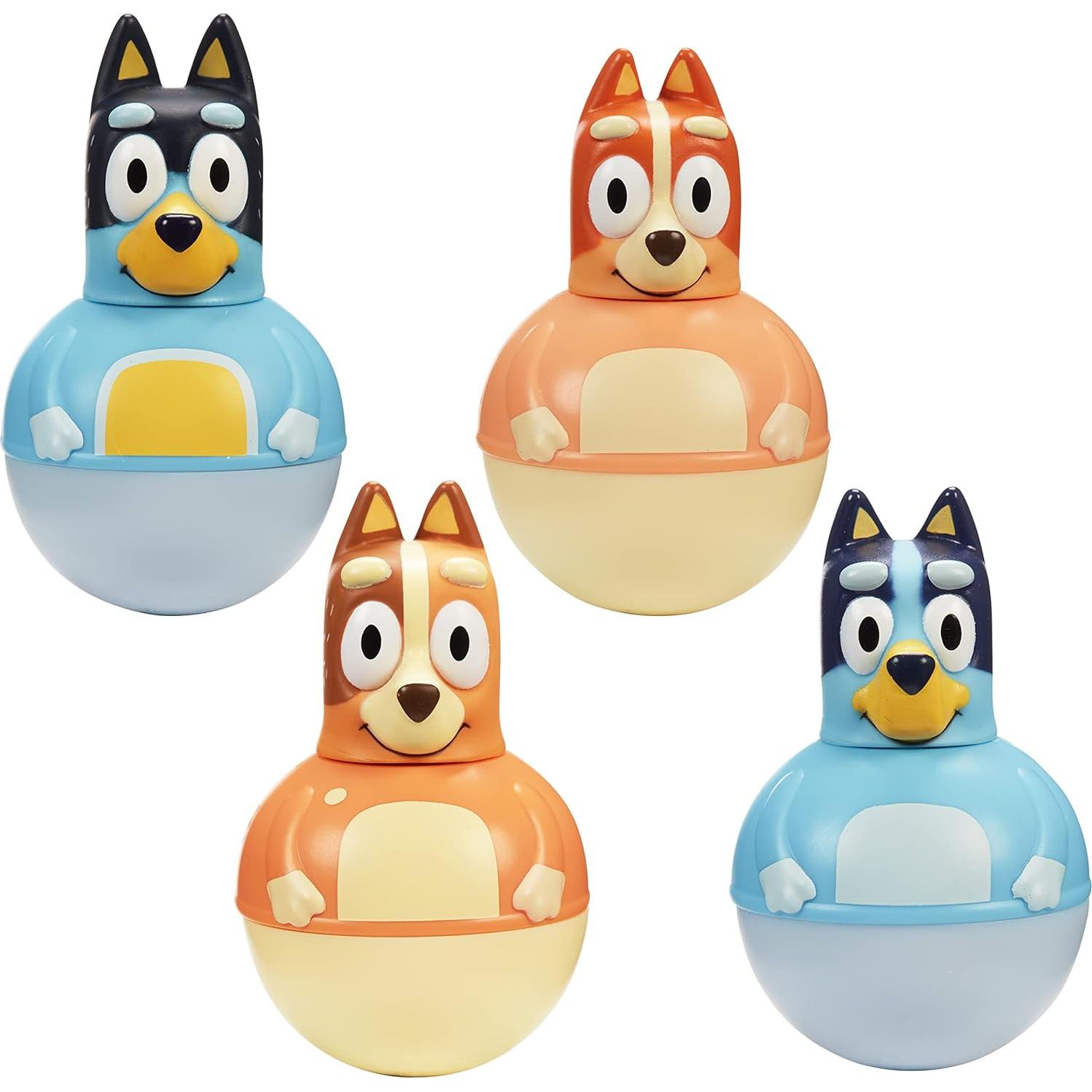 Figuras Weebles Wobble Bluey - Paquete de 4 Personajes