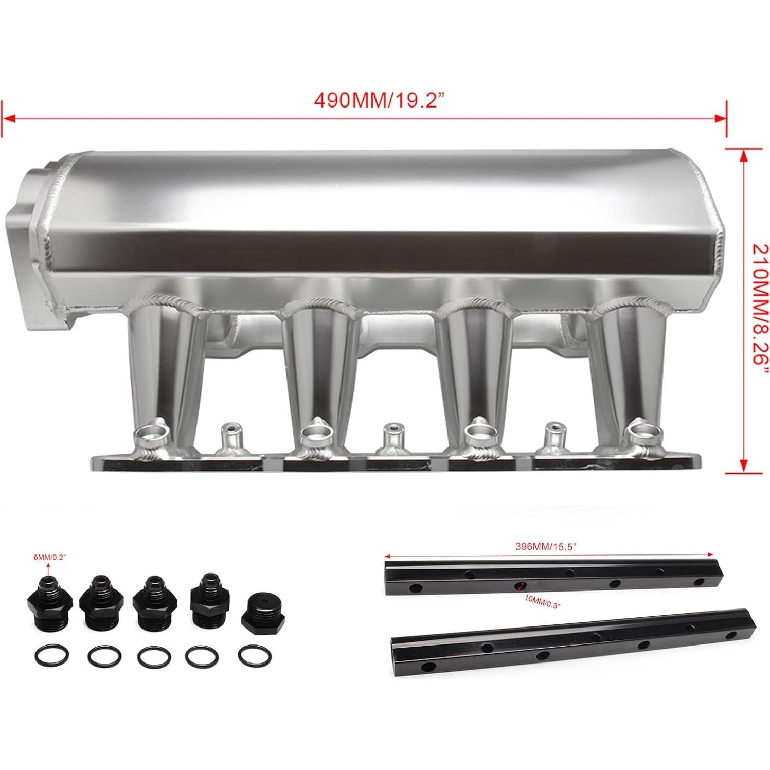 Colector de Admisión LS 92mm Plata POSENG para Chevy 4.8-6.0L