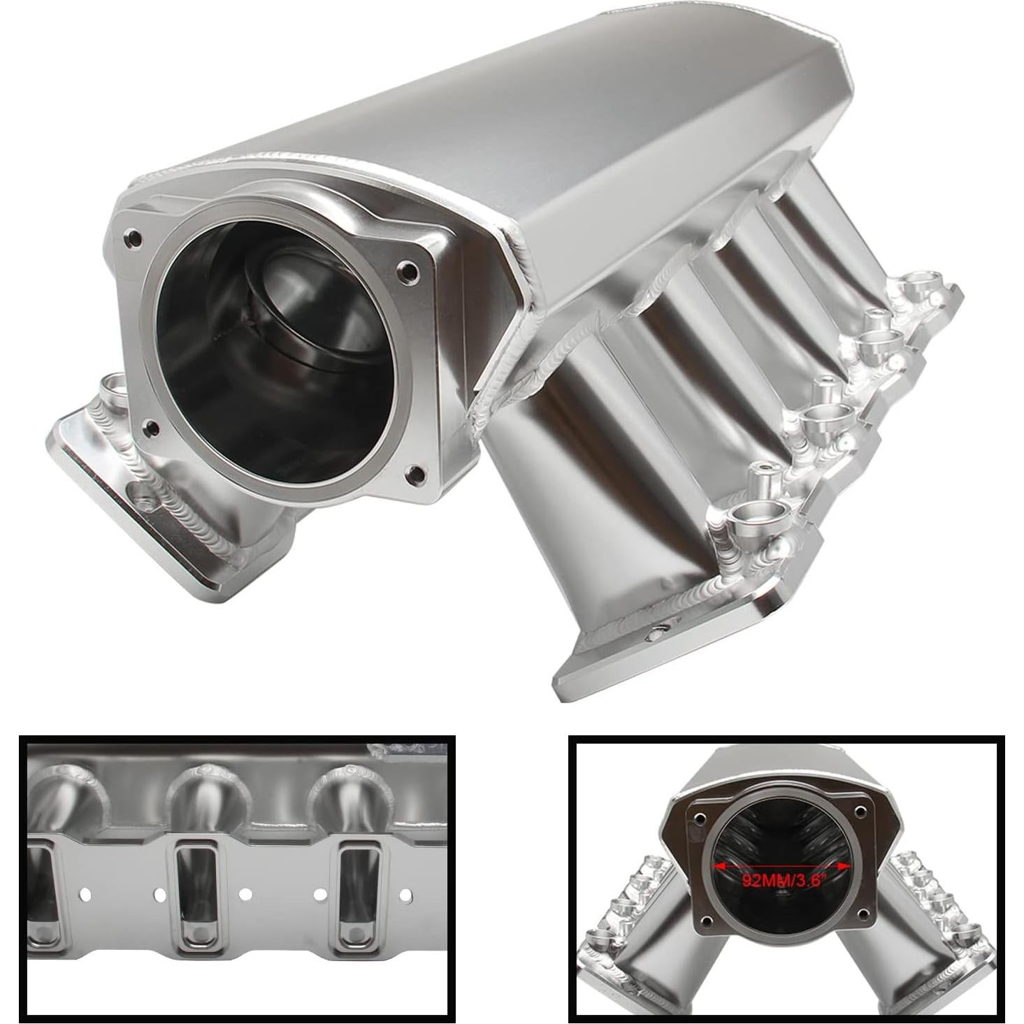 Colector de Admisión LS 92mm Plata POSENG para Chevy 4.8-6.0L