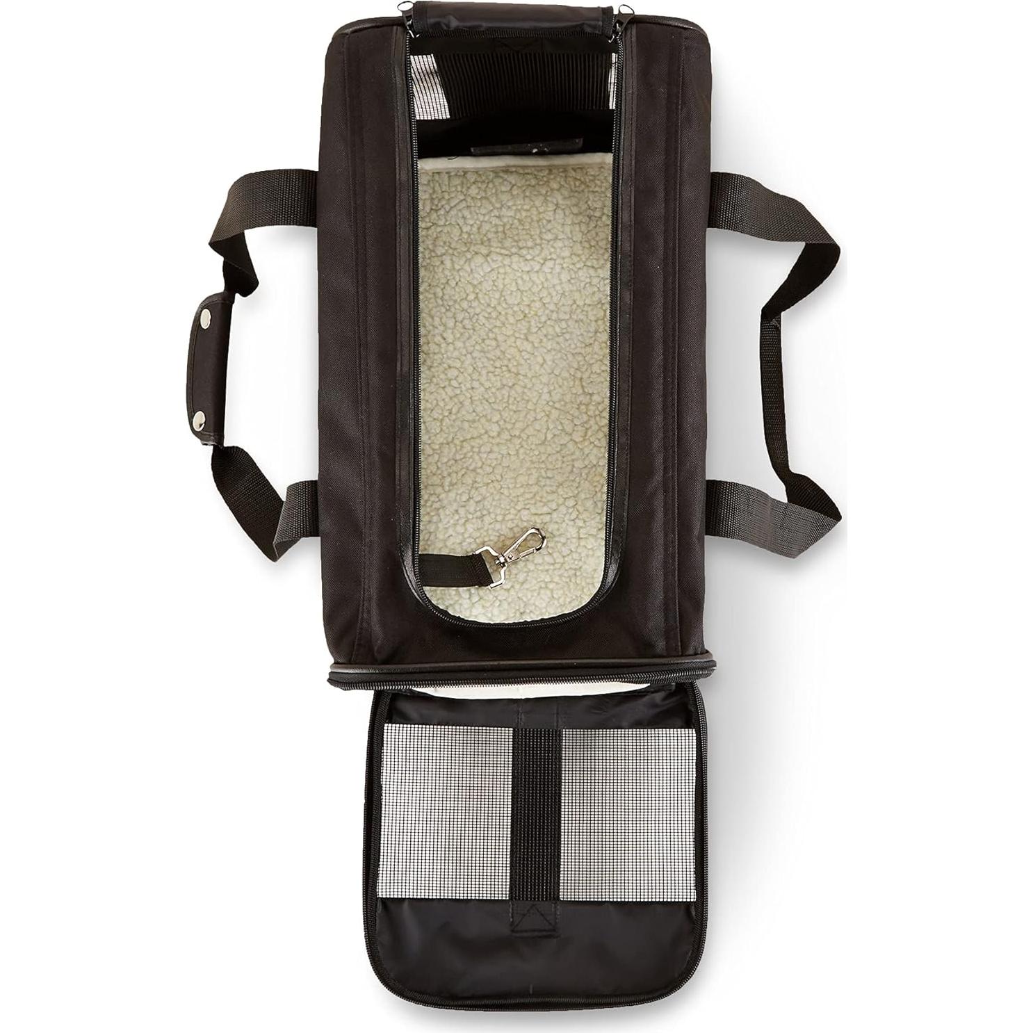 Transportadora de Mascotas Amazon Basics Mediana Negra 42x28x28cm