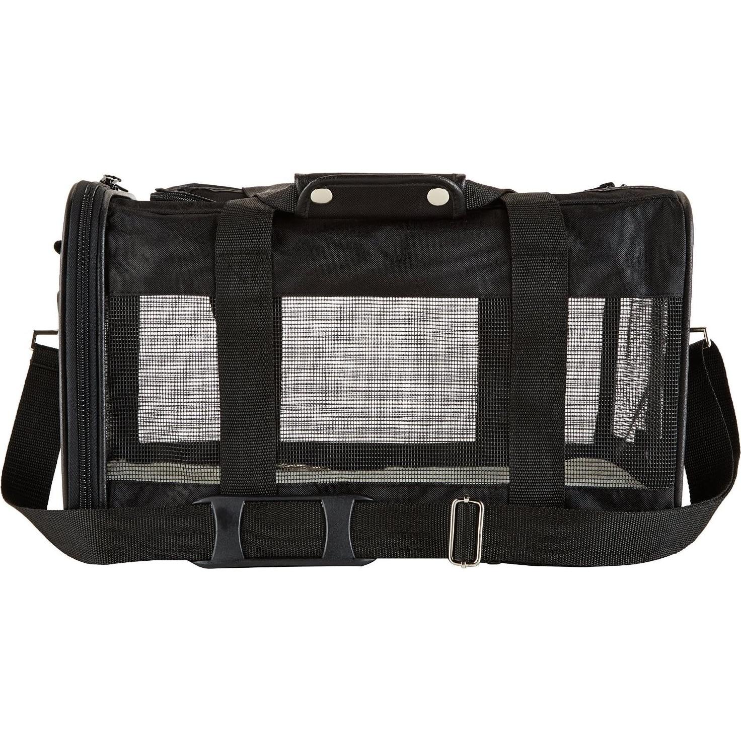 Transportadora de Mascotas Amazon Basics Mediana Negra 42x28x28cm