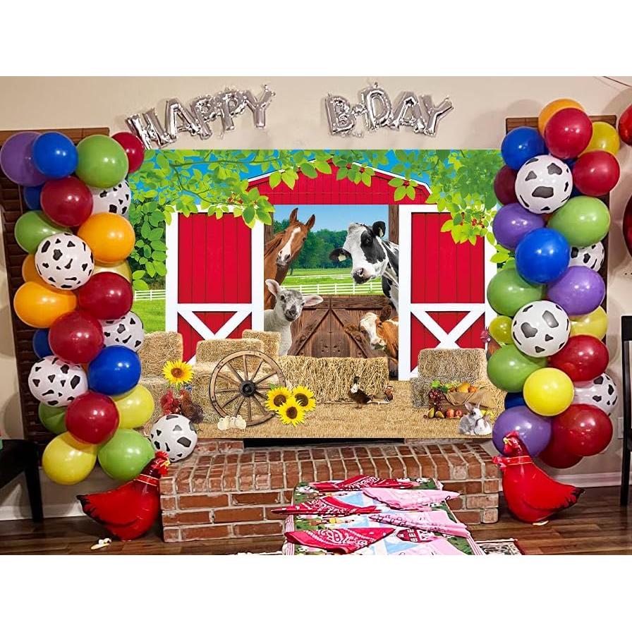 Fondo de Fiesta de Granja Rojo 150x90cm BAIFNEZ