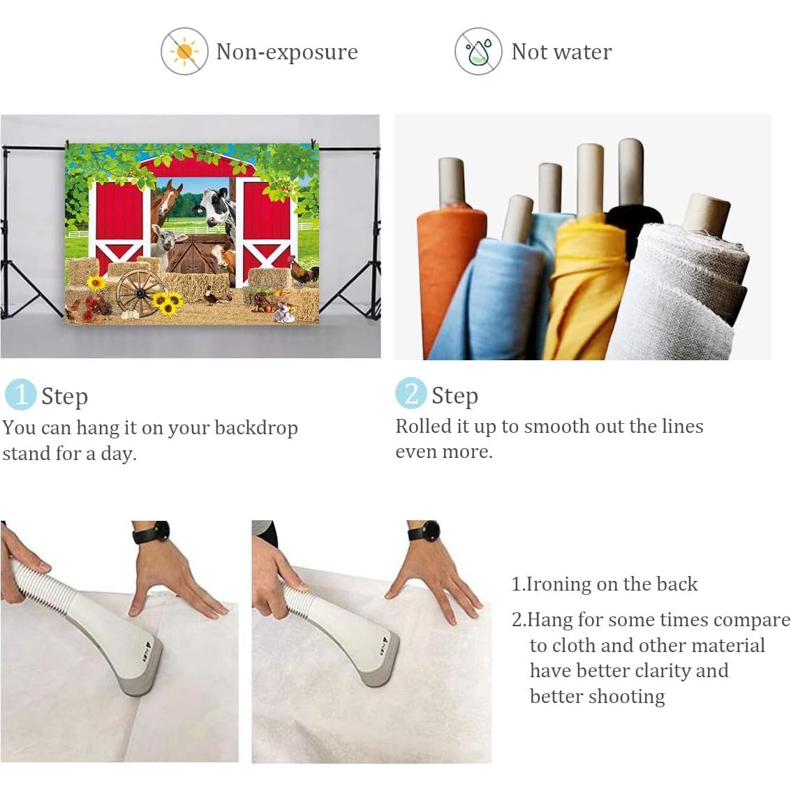 Fondo de Fiesta de Granja Rojo 150x90cm BAIFNEZ