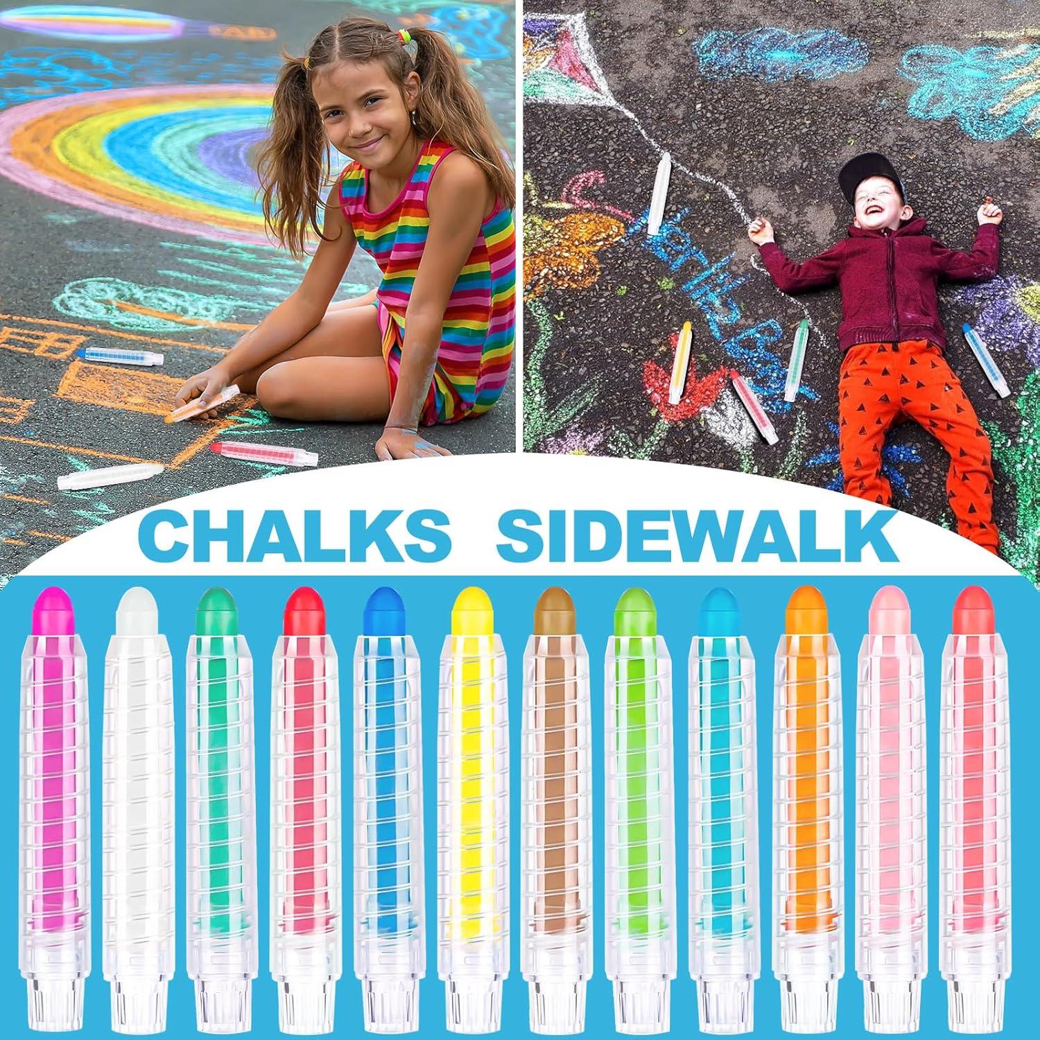 Tiza de Acera Lavable ZHBDMGK 12 Colores con Soporte