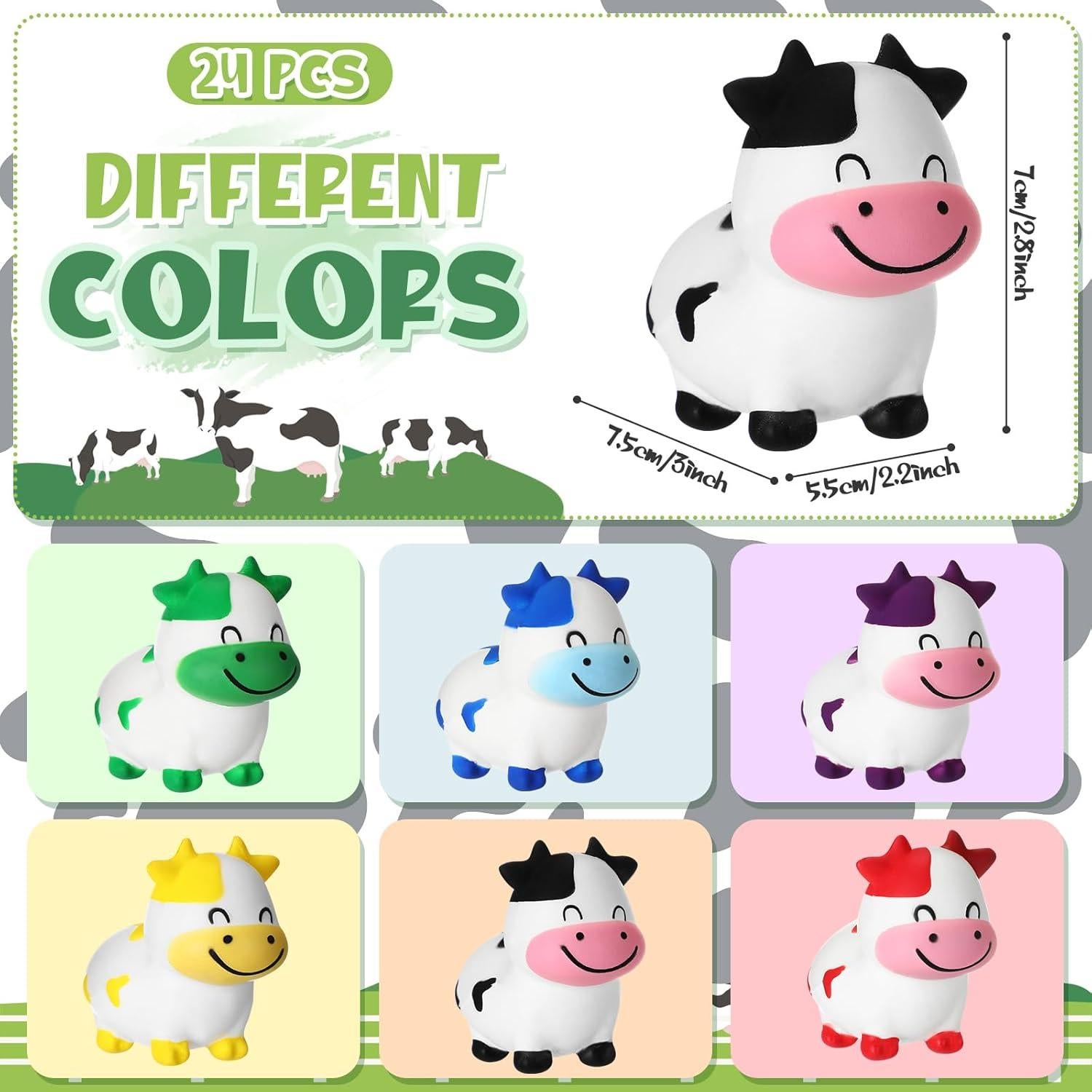 Juguetes Antiestrés de Vaca Wettarn - 12 Piezas 7x7x3.8 cm