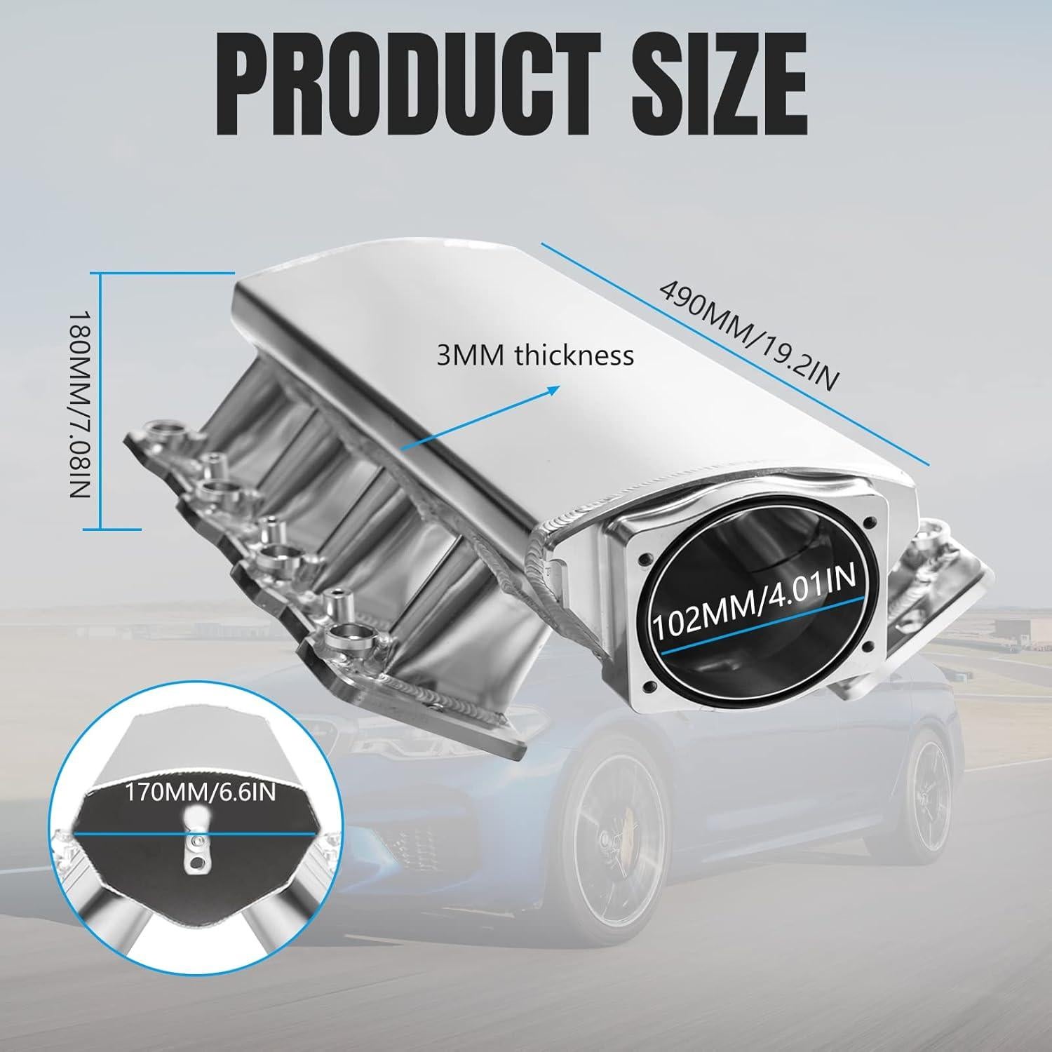 Colector de admisión YIUIY 102mm para Chevy GMC Pontiac