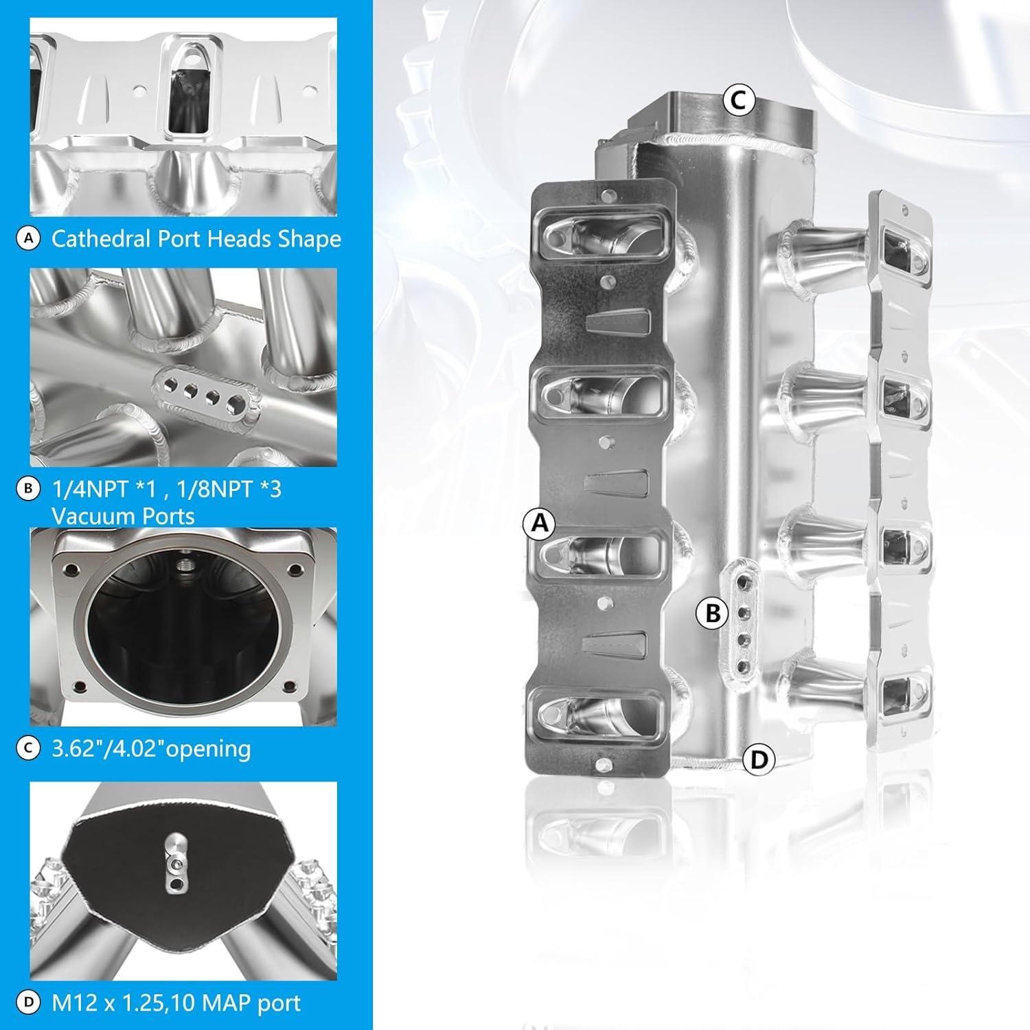 Colector de admisión YIUIY 102mm para Chevy GMC Pontiac