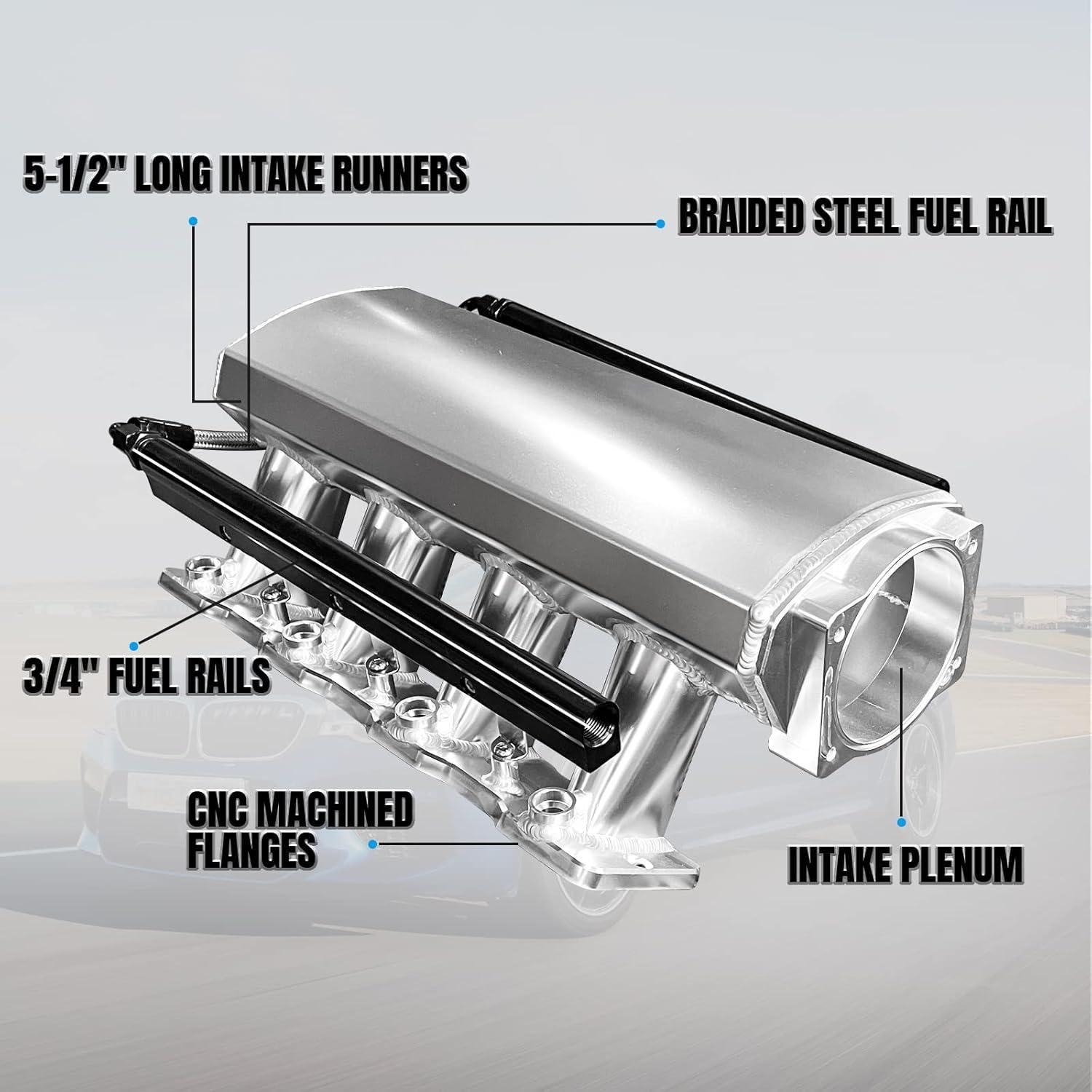 Colector de admisión YIUIY 102mm para Chevy GMC Pontiac