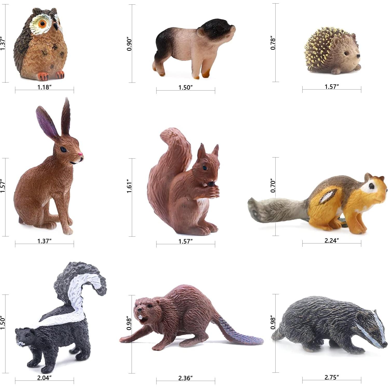 Figuras de Animales del Bosque SIENON 18 Piezas Realistas