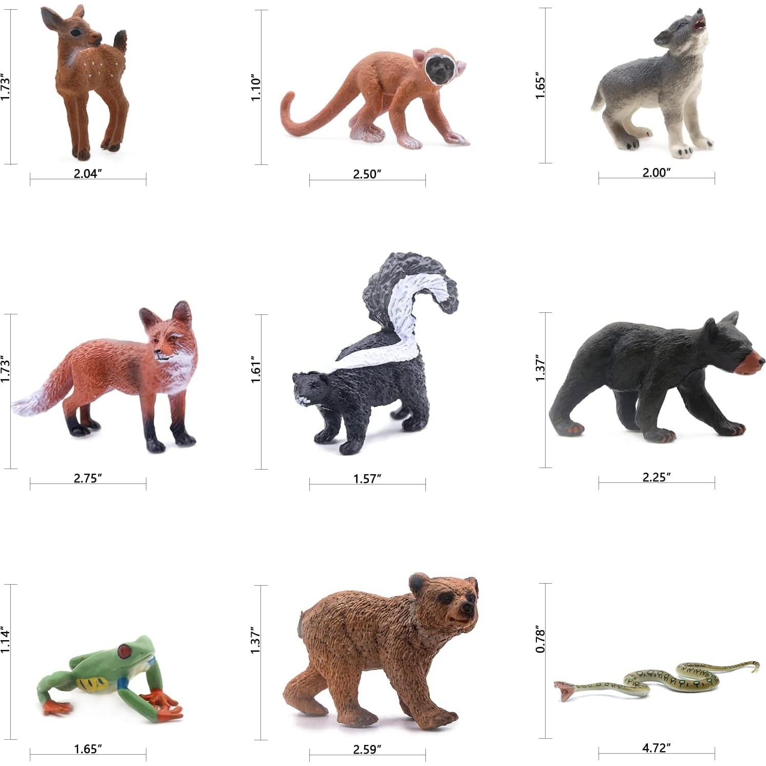 Figuras de Animales del Bosque SIENON 18 Piezas Realistas