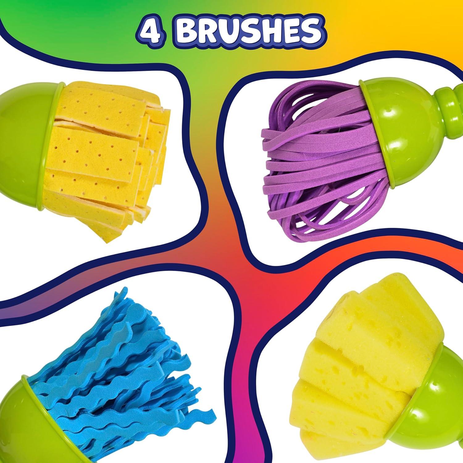 Pinceles de Pintura para Niños LISTO PARA APRENDER - 4 Esponjas Verdes