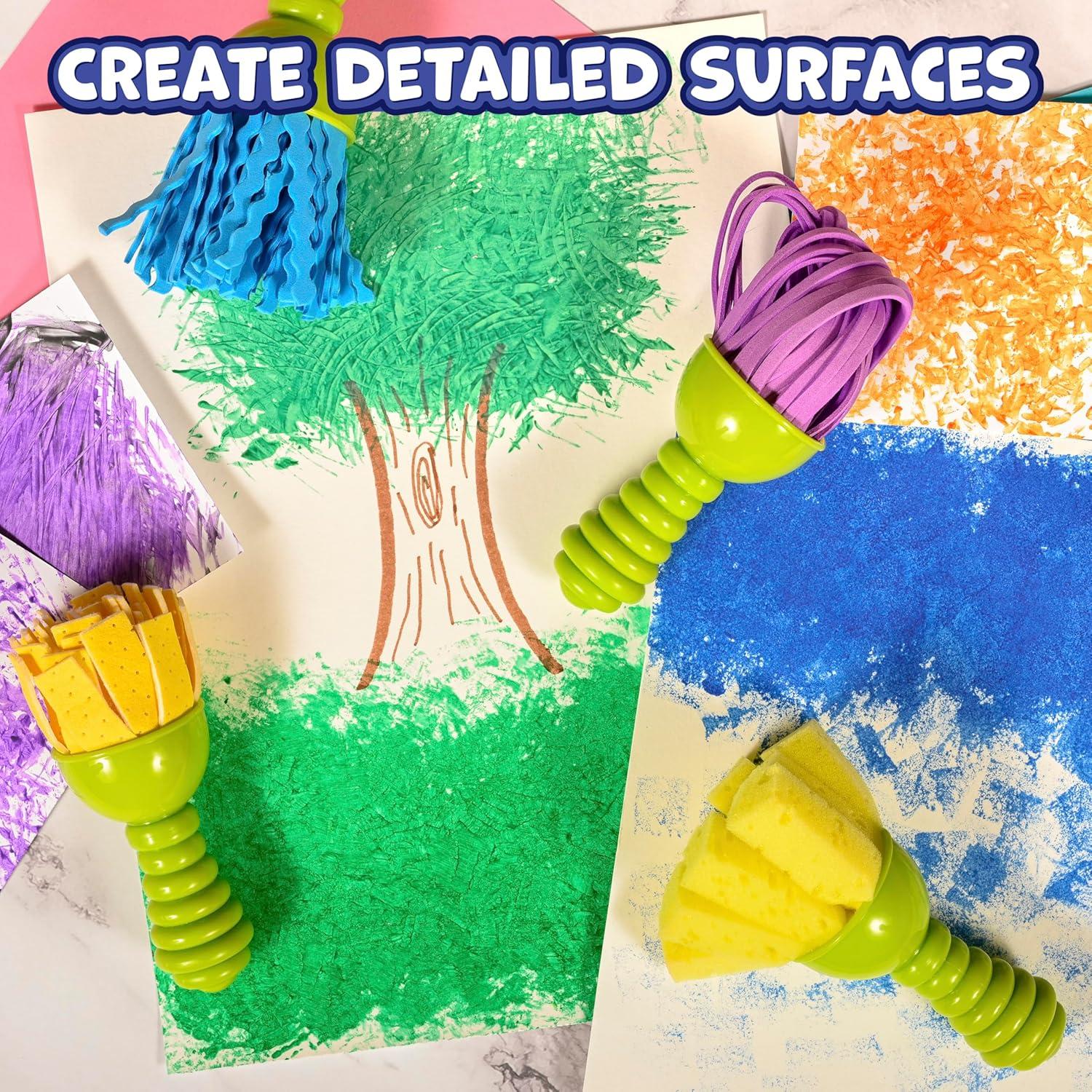 Pinceles de Pintura para Niños LISTO PARA APRENDER - 4 Esponjas Verdes