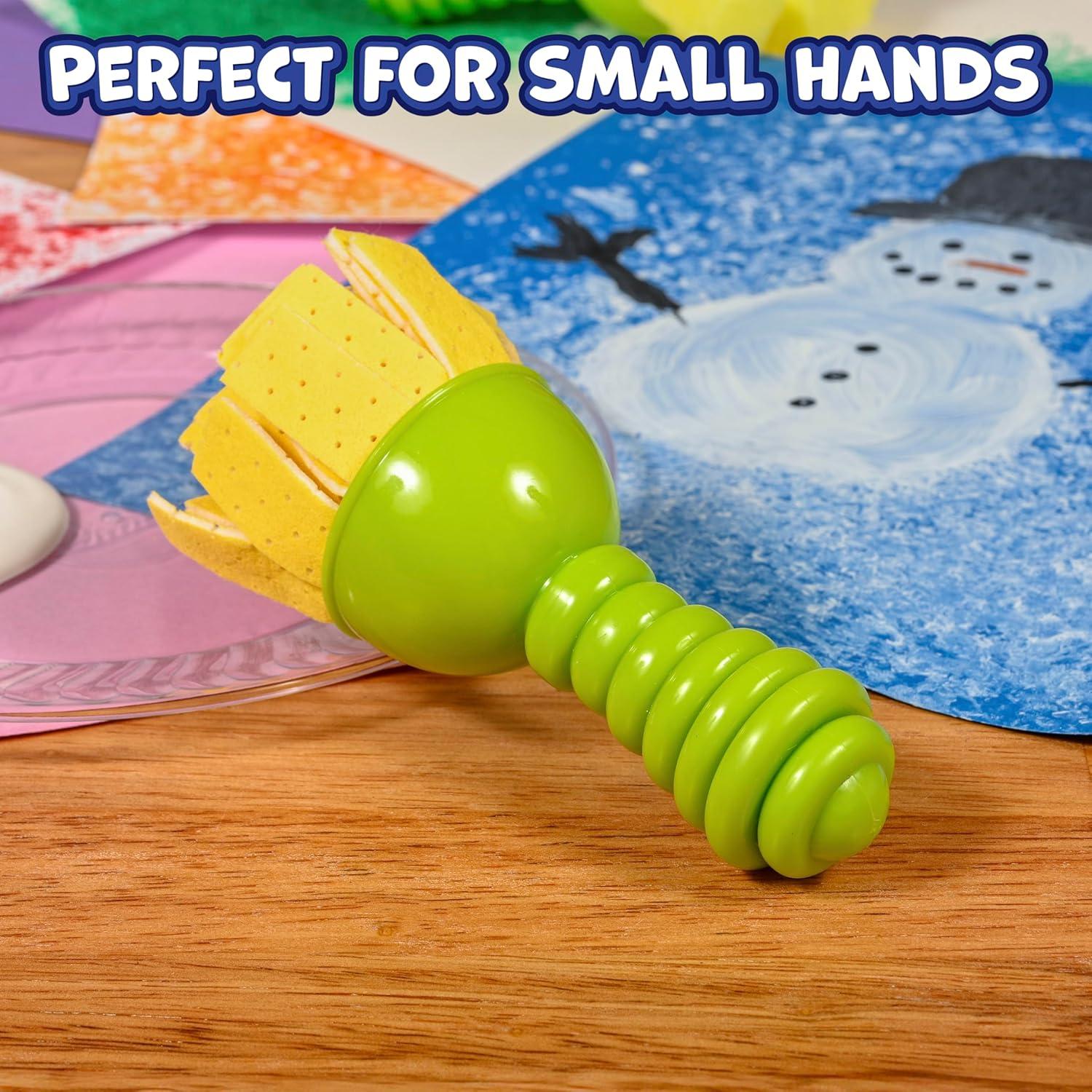 Pinceles de Pintura para Niños LISTO PARA APRENDER - 4 Esponjas Verdes