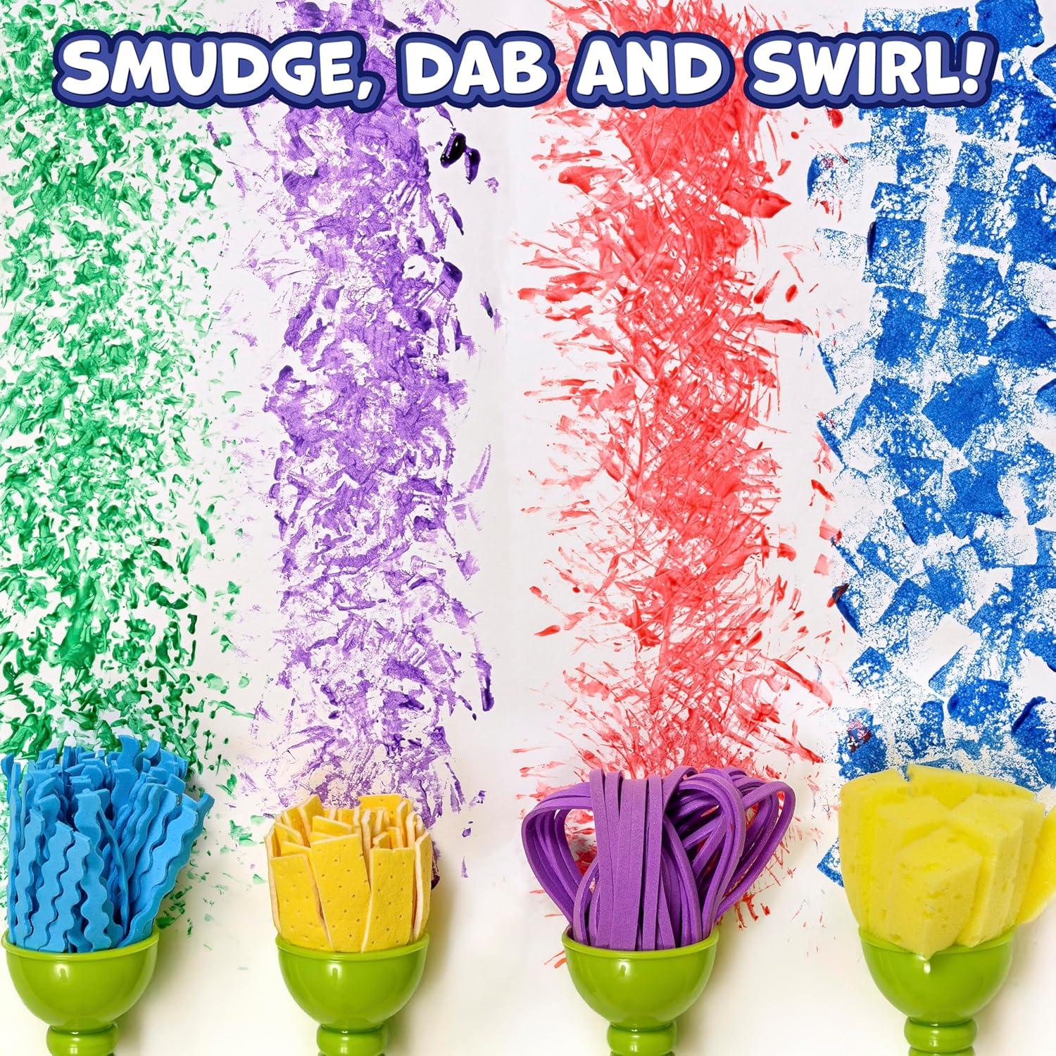 Pinceles de Pintura para Niños LISTO PARA APRENDER - 4 Esponjas Verdes