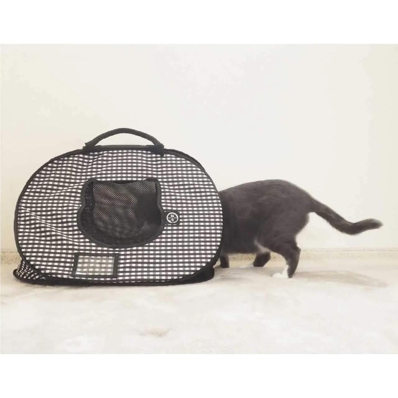 Transportín para Gatos Necoichi Plegable Gris y Blanco