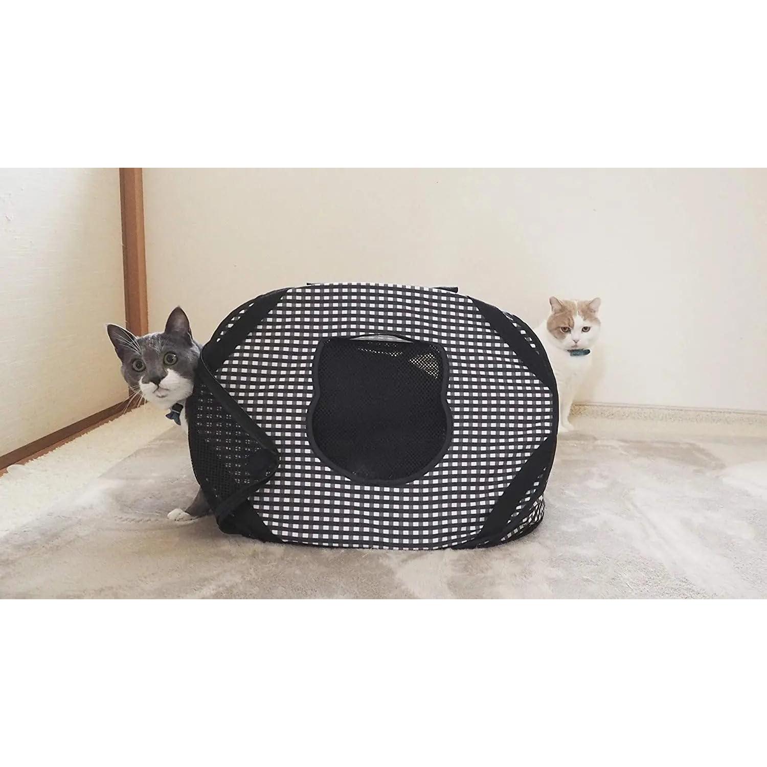 Transportín para Gatos Necoichi Plegable Gris y Blanco