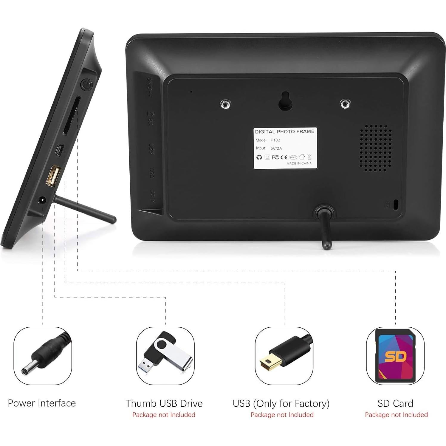 Marco de Foto Digital WiFi Kimire 10" Full HD Negro