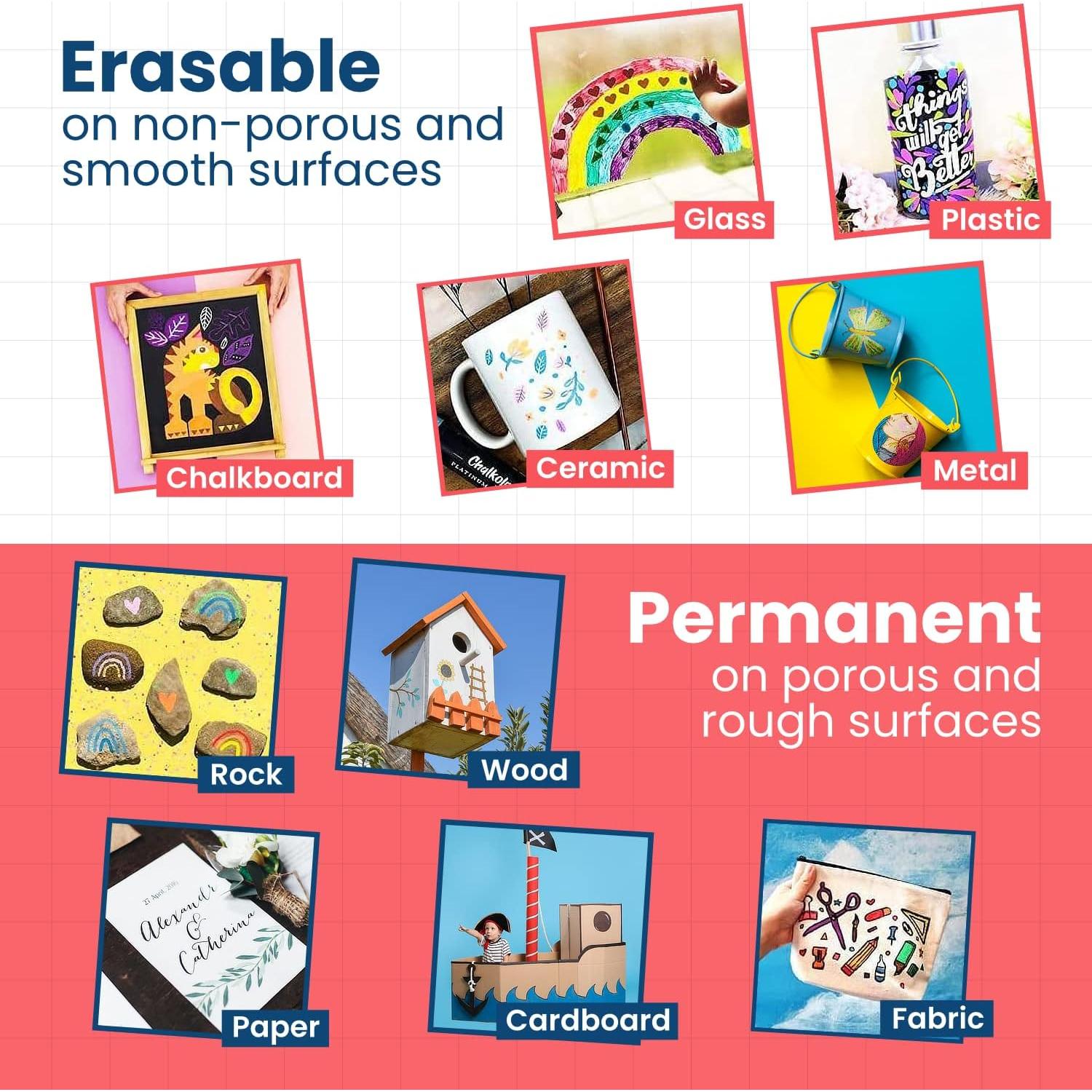 Marcadores de Tiza Chalkola Punta Extra Fina 1mm - Paquete de 10