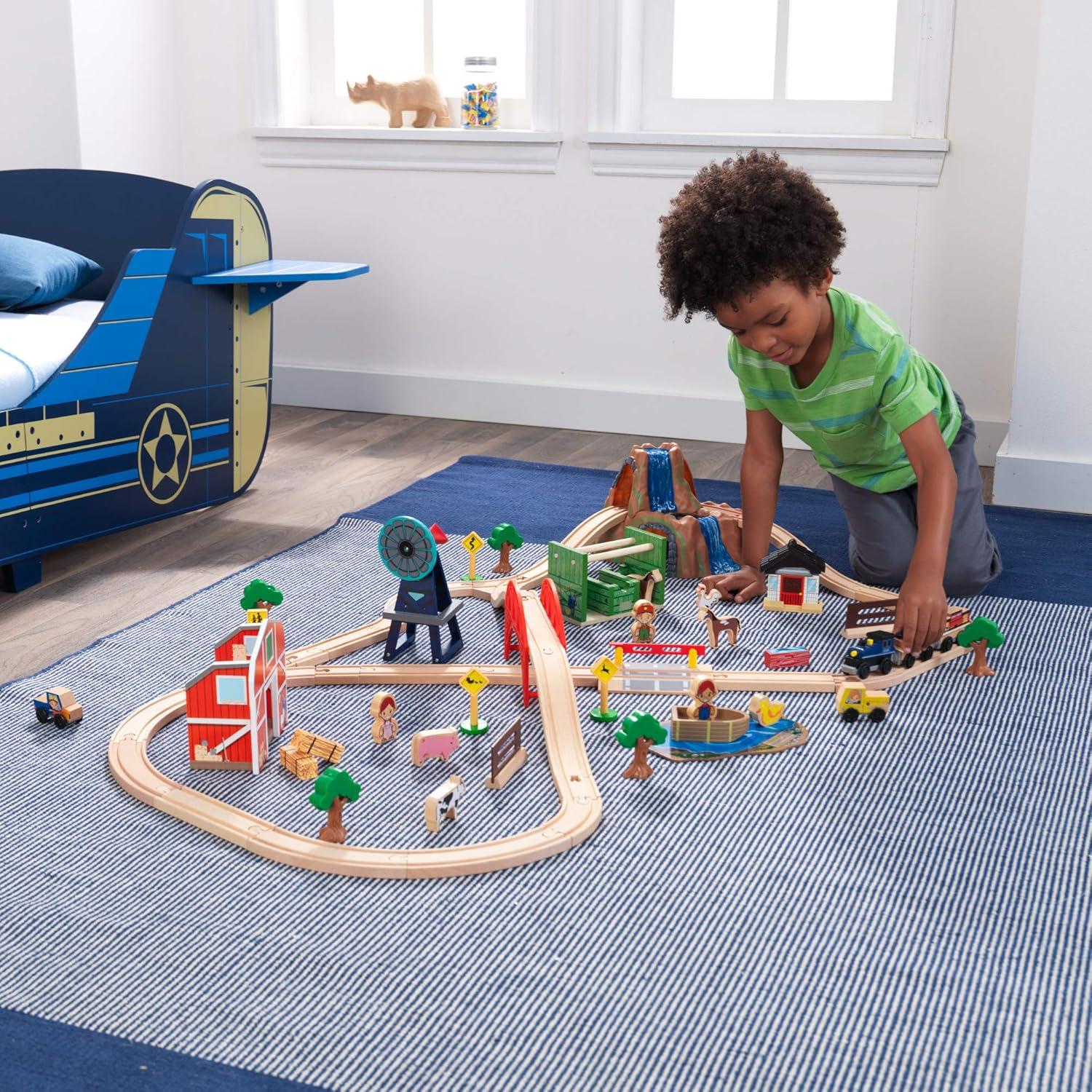 Juego de tren de granja KidKraft 75 piezas para niños