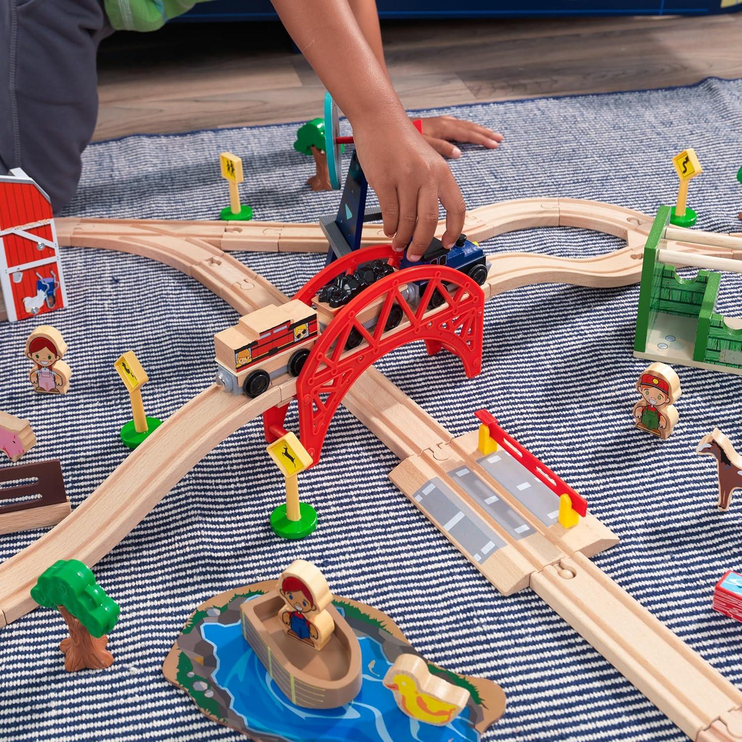 Juego de tren de granja KidKraft 75 piezas para niños