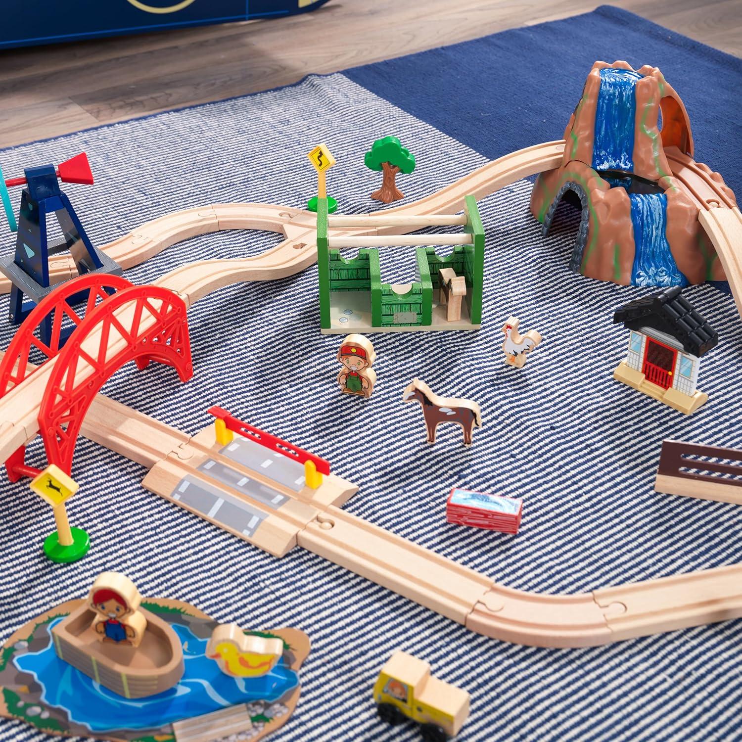 Juego de tren de granja KidKraft 75 piezas para niños
