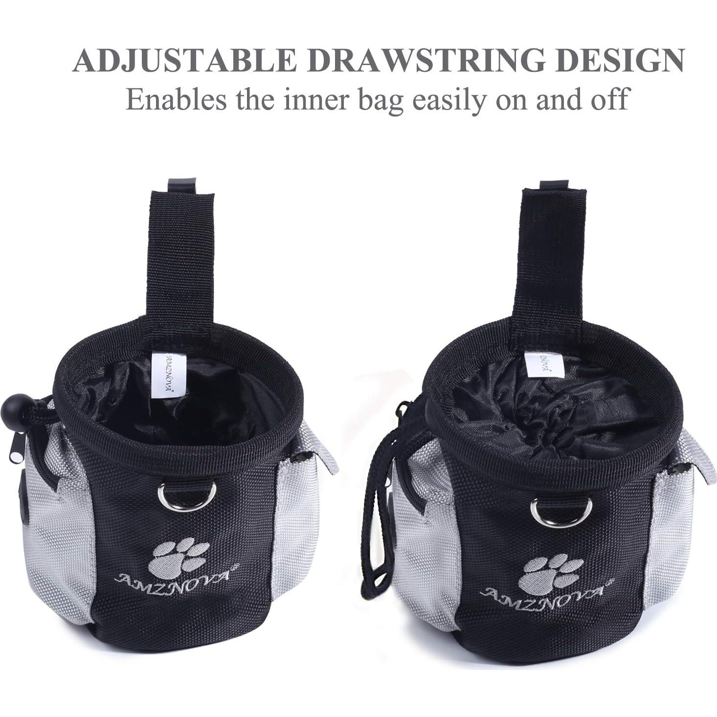 Bolsa de Golosinas para Perros AMZNOVA, 3 Tazas, Negro