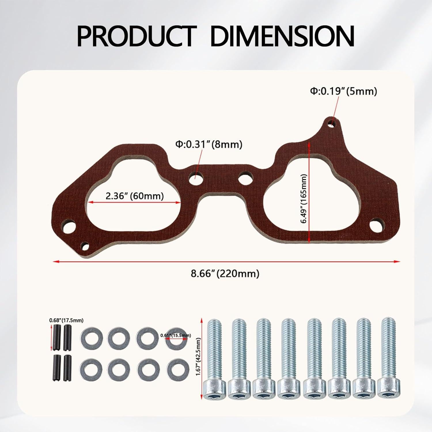 Kit Espaciador Junta Colector Admision Fenolico Subaru 2.0L 2.5L