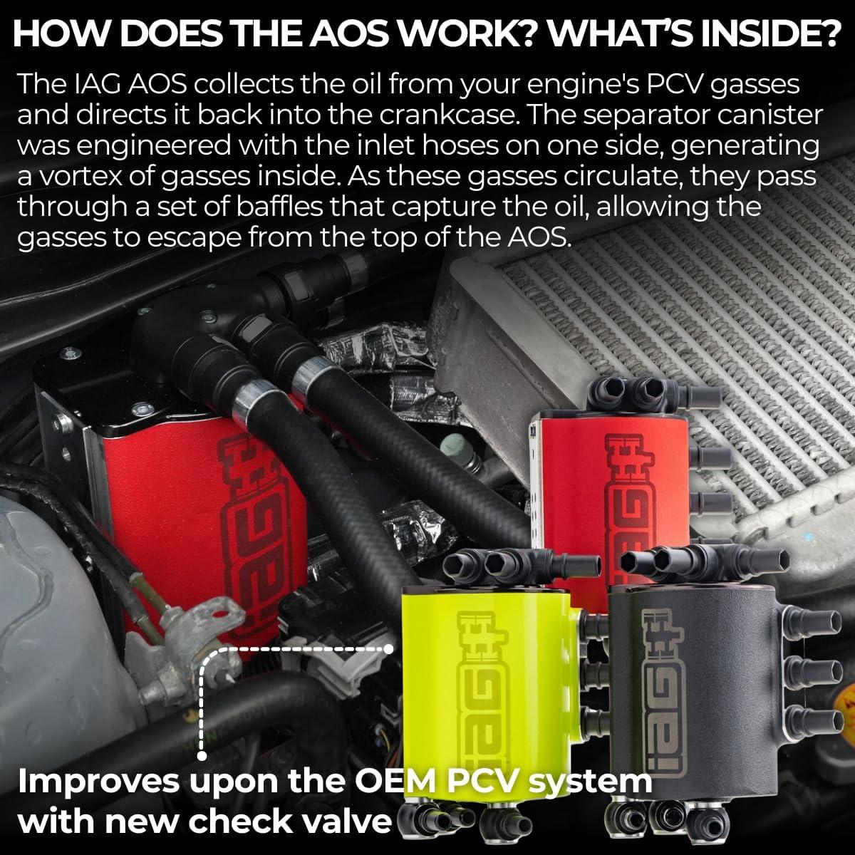 Separador de Aire/Aceite IAG Amarillo Neón para Subaru WRX/STi