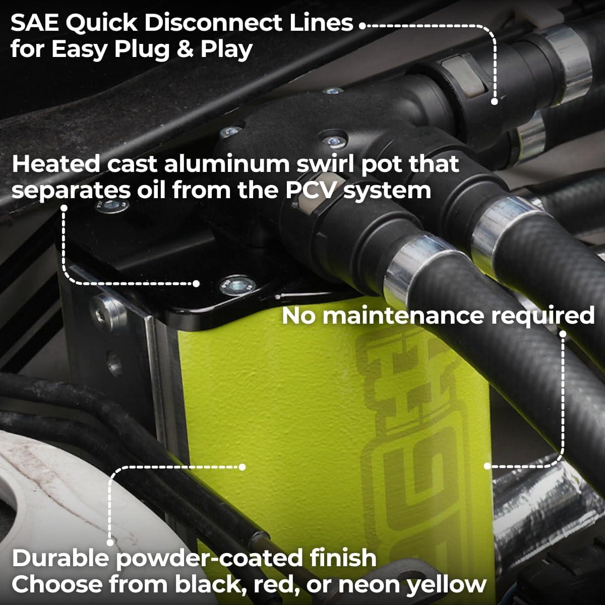 Separador de Aire/Aceite IAG Amarillo Neón para Subaru WRX/STi