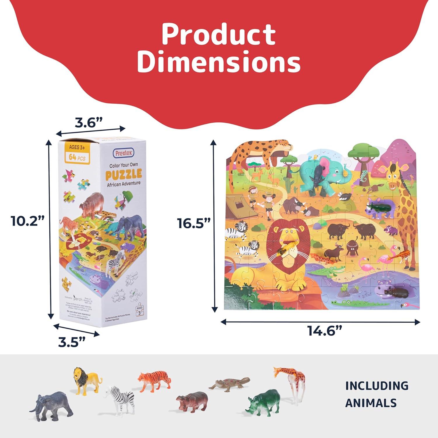 Rompecabezas Doble Cara Prextex Safari 64 Piezas 41.9x37.1cm