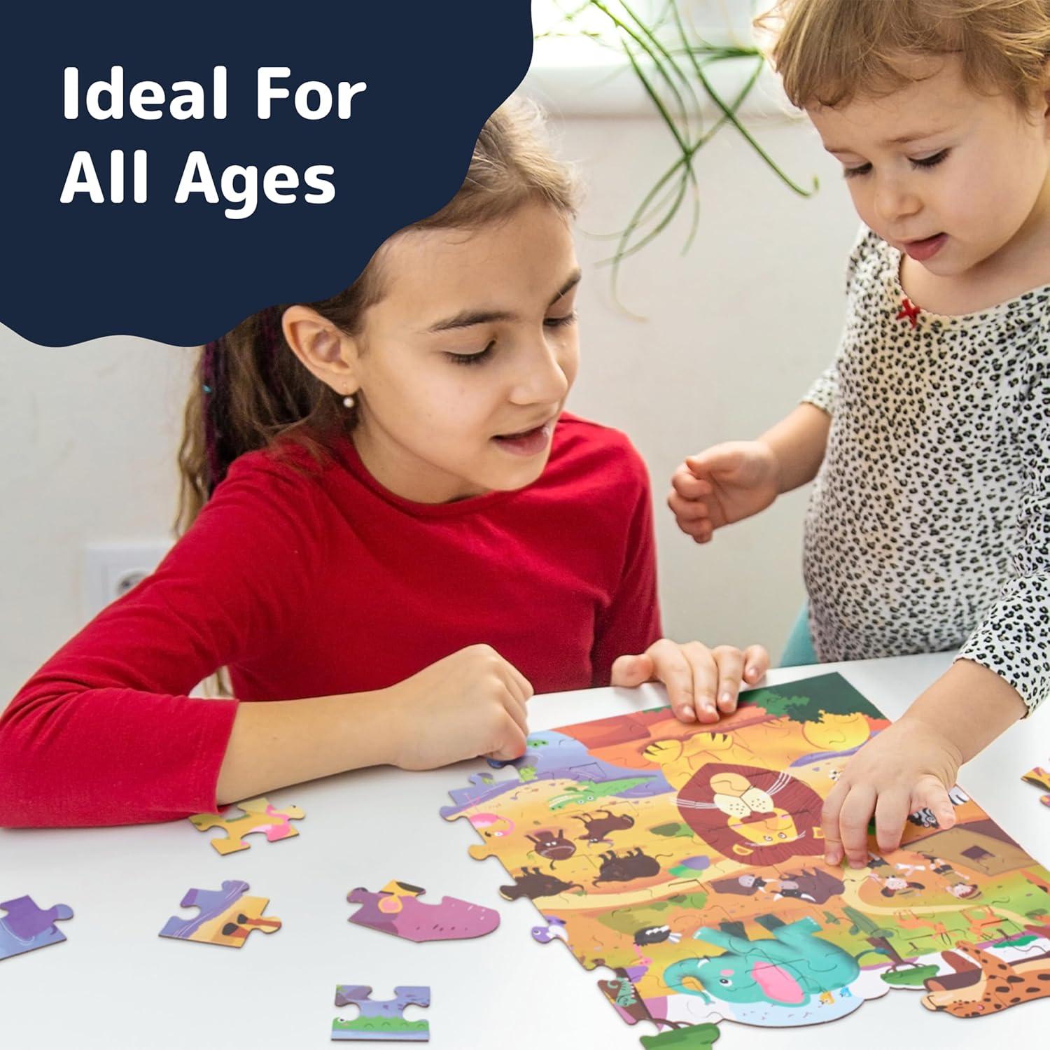 Rompecabezas Doble Cara Prextex Safari 64 Piezas 41.9x37.1cm