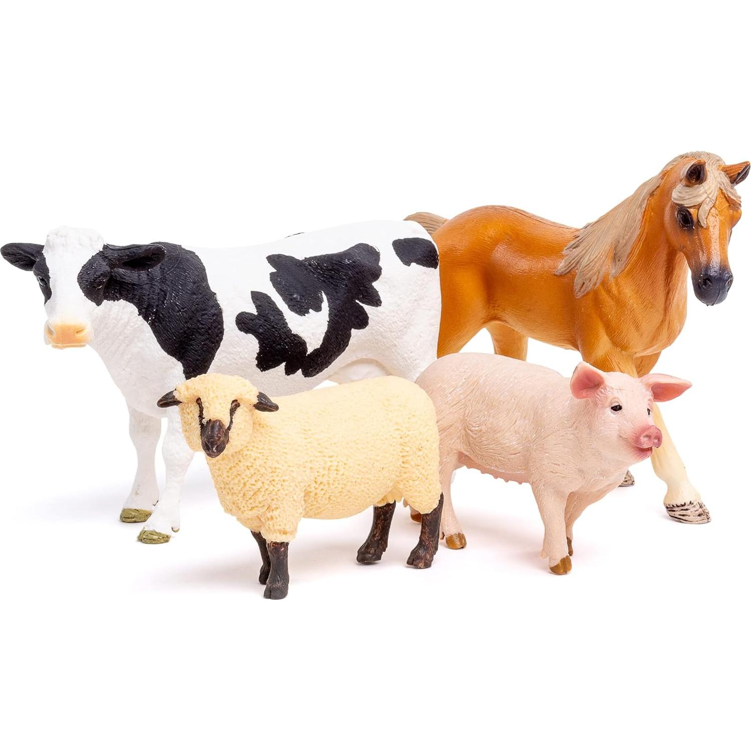 Figuras de Animales de Granja Etapas - 4 Piezas + Libro