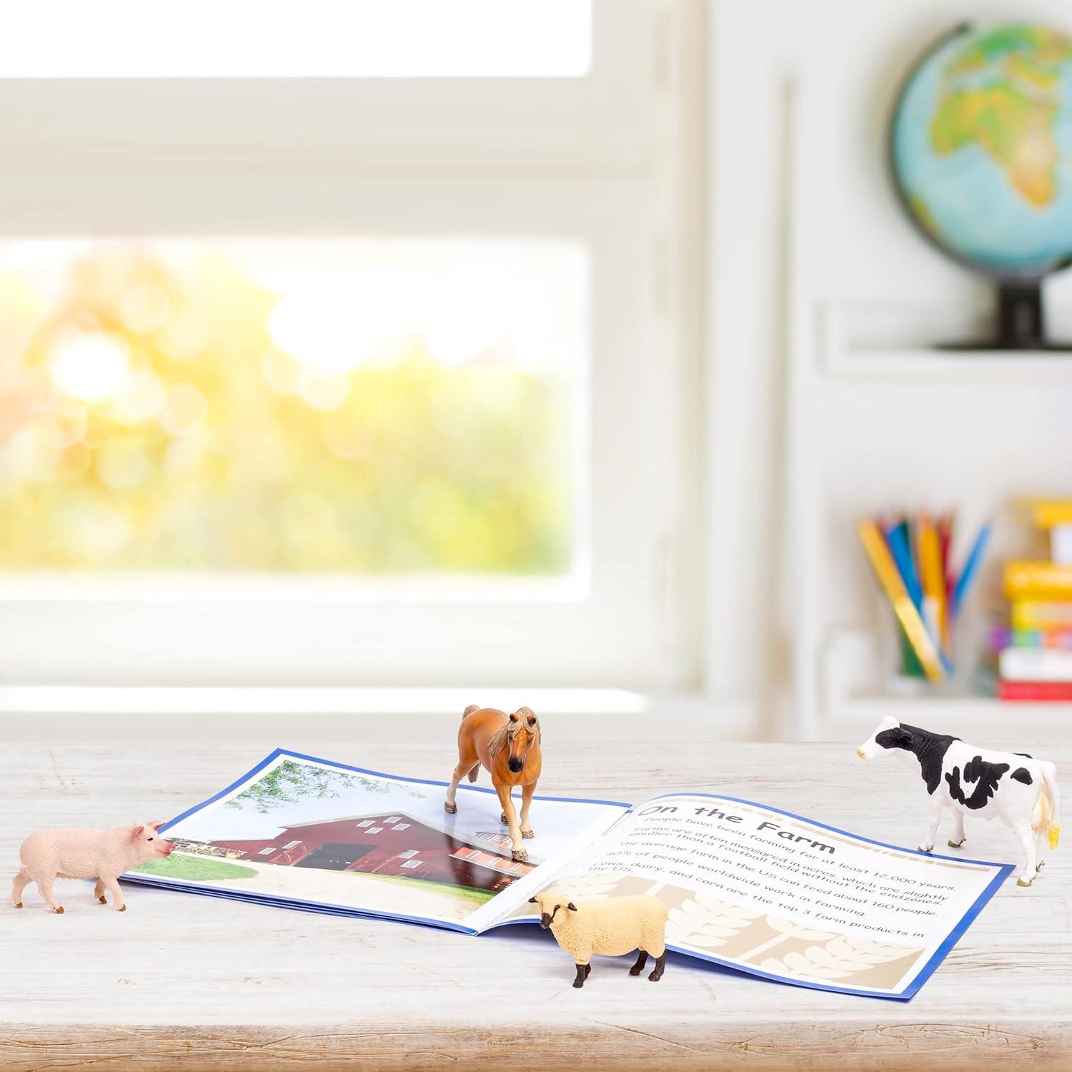Figuras de Animales de Granja Etapas - 4 Piezas + Libro