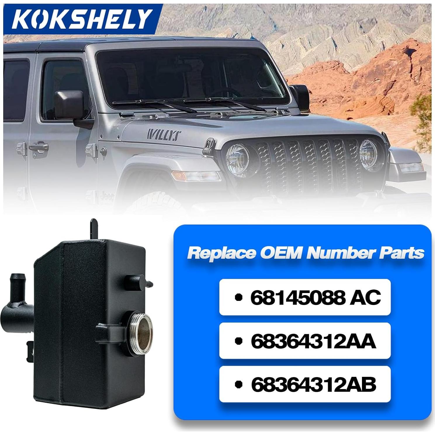 Tanque de Refrigerante KOKSHELY para Jeep Wrangler JL 2018+