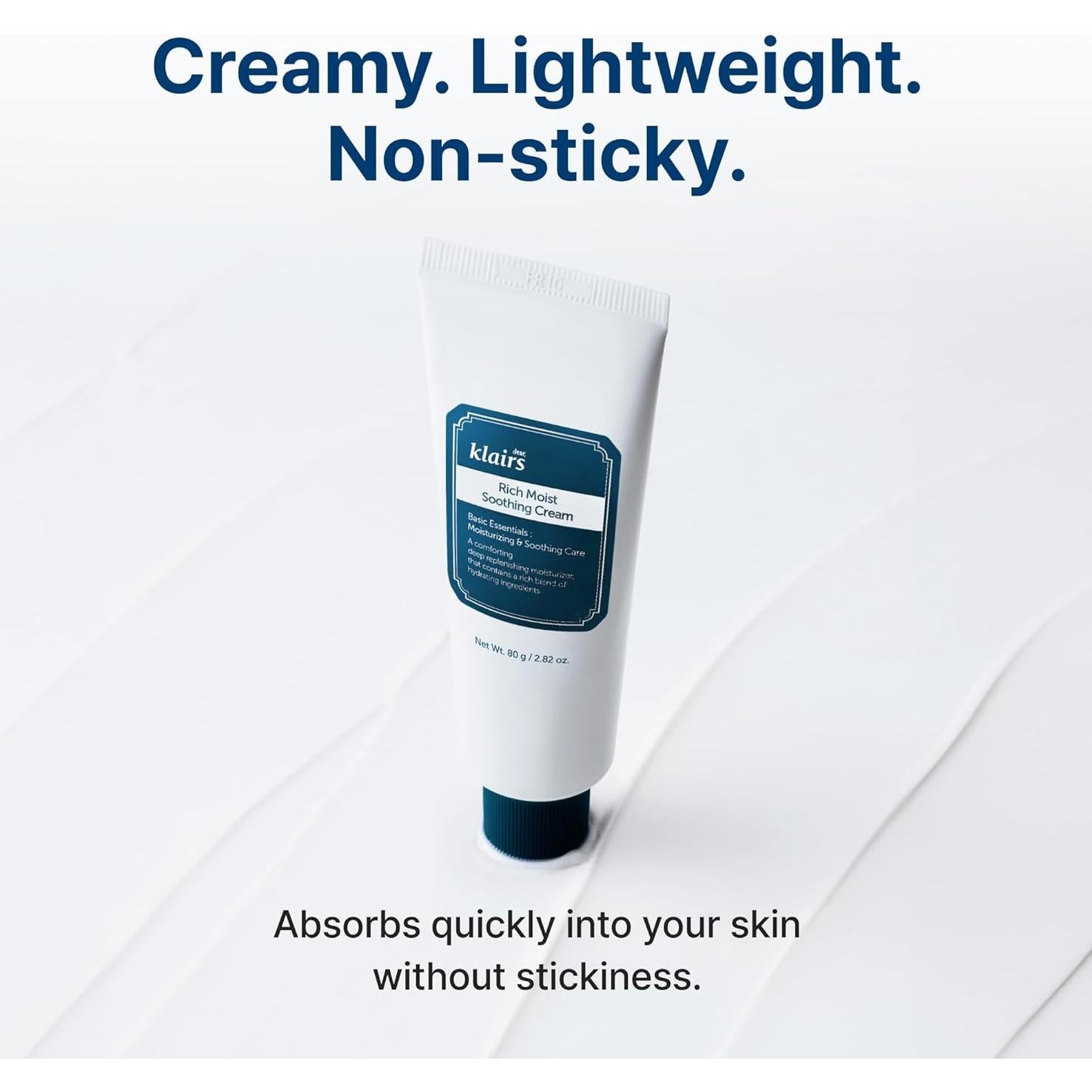 Crema Calmante Rica DearKlairs 80ml - Hidratante Piel Sensible