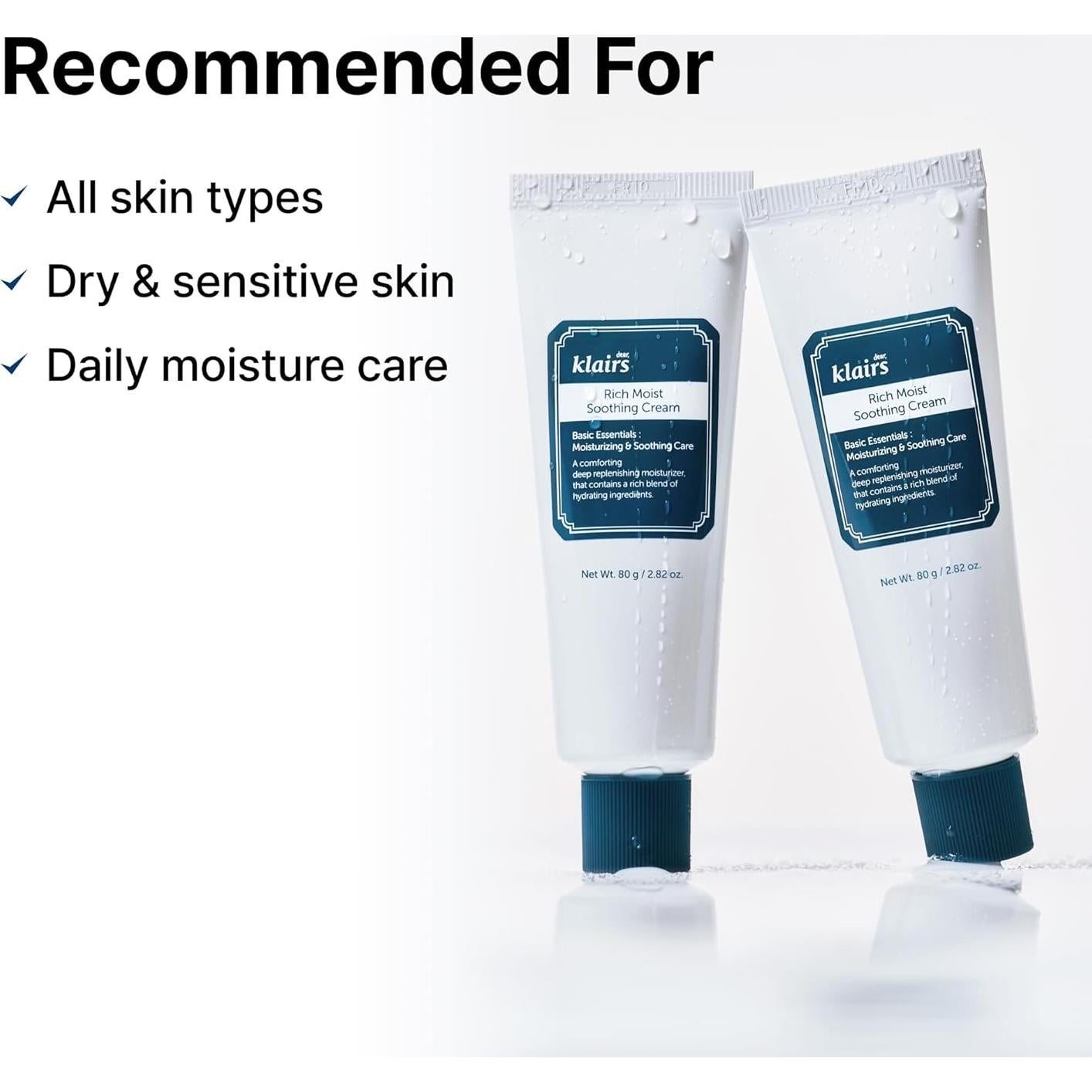 Crema Calmante Rica DearKlairs 80ml - Hidratante Piel Sensible