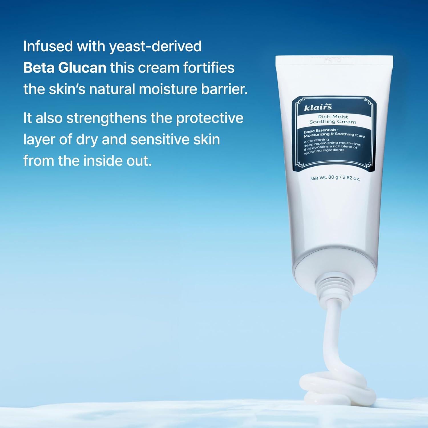 Crema Calmante Rica DearKlairs 80ml - Hidratante Piel Sensible