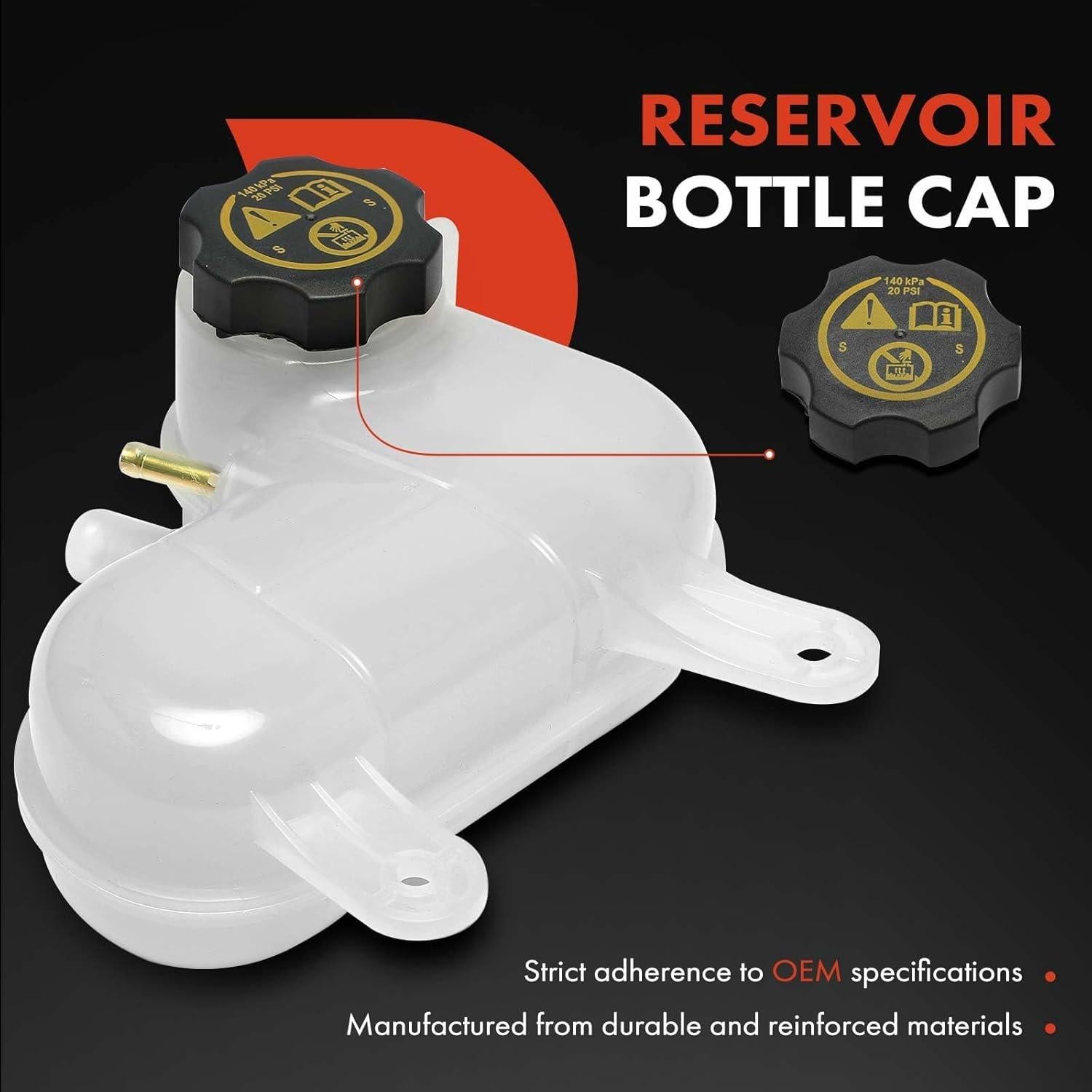 Tanque de Refrigerante A-Premium con Tapa para Chevrolet Spark 1.4L 2016-2022