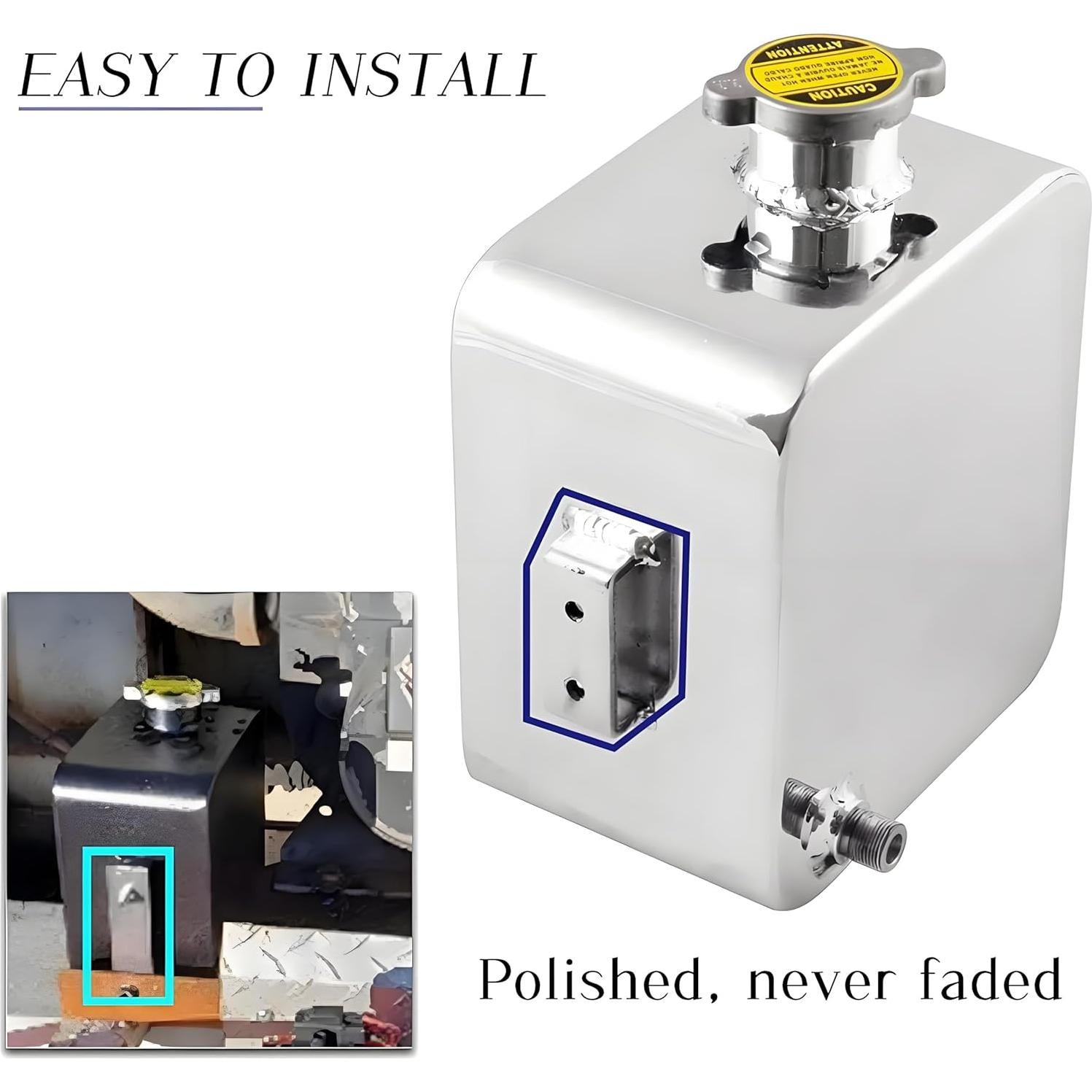 Tanque de Expansión de Refrigerante RYANSTAR 2.5L Aluminio Plata