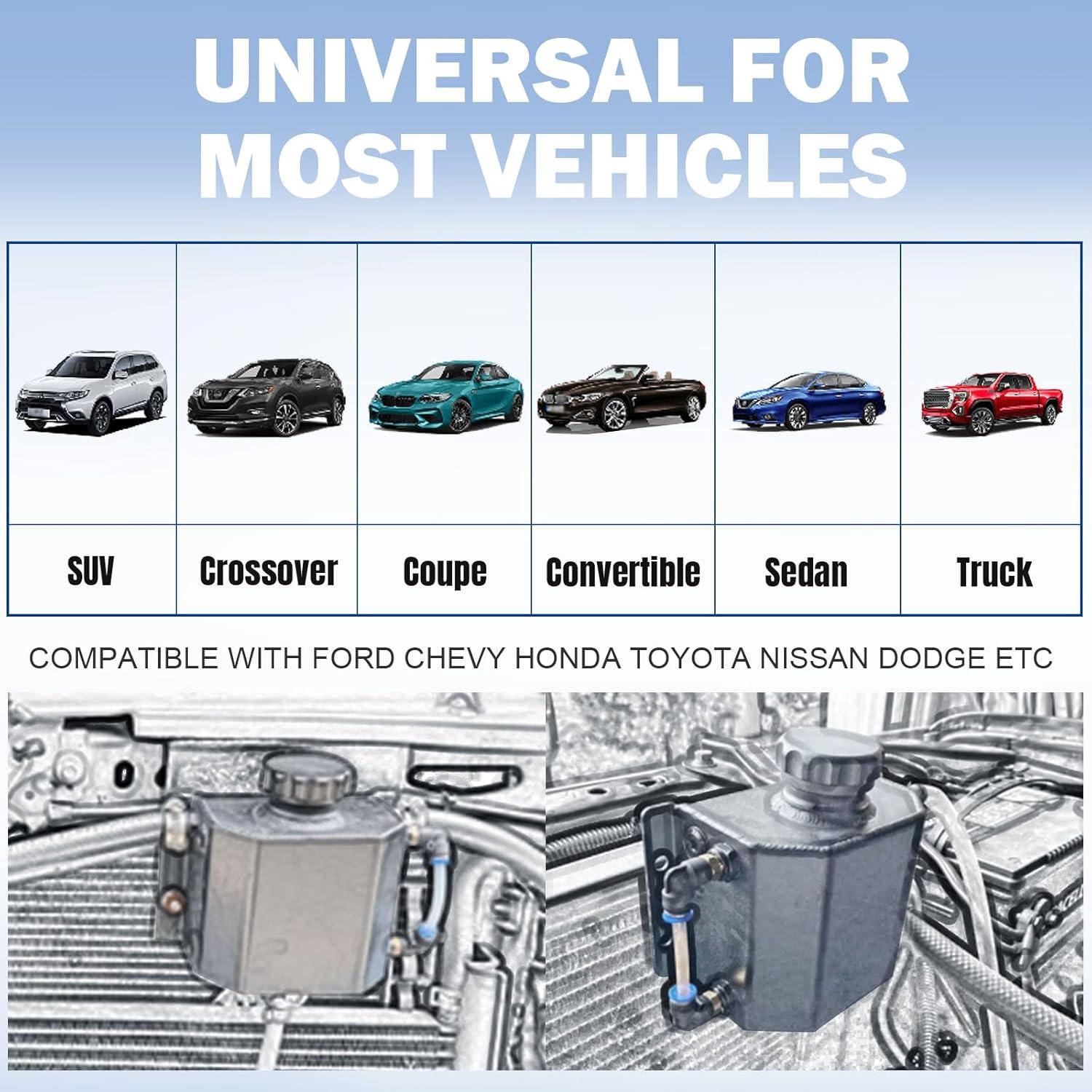 Tanque de Expansión de Refrigerante YIUIY 1L Aluminio Plateado