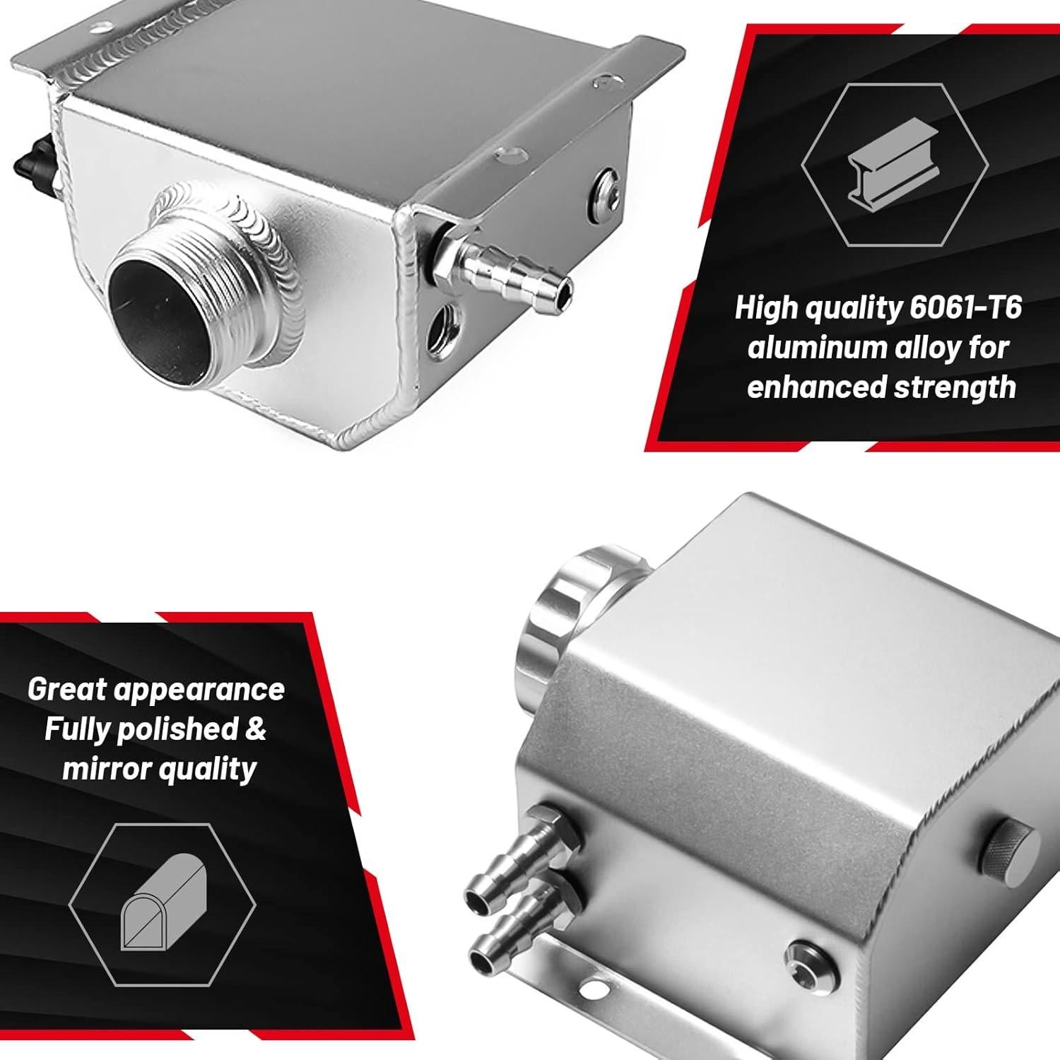 Tanque de Refrigerante Universal BOMLING 1L Aluminio Plateado