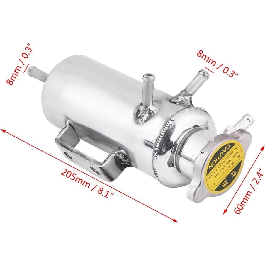 Tanque de Refrigerante Universal Aramox 350ml Aluminio Cromado